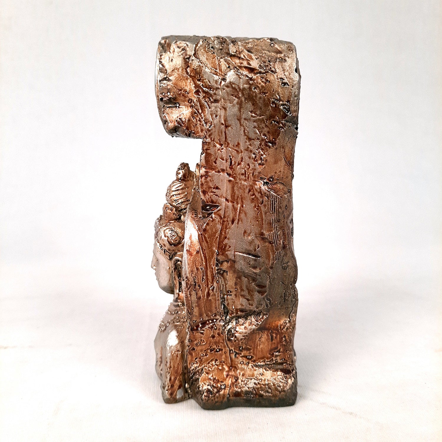 Buddha Showpiece Cum Tea Light Holder |Antique T - Light Candle Stand - for Living Room, Table, Shelf Decor | Home Decorative Item- 6 inch- Apkamart