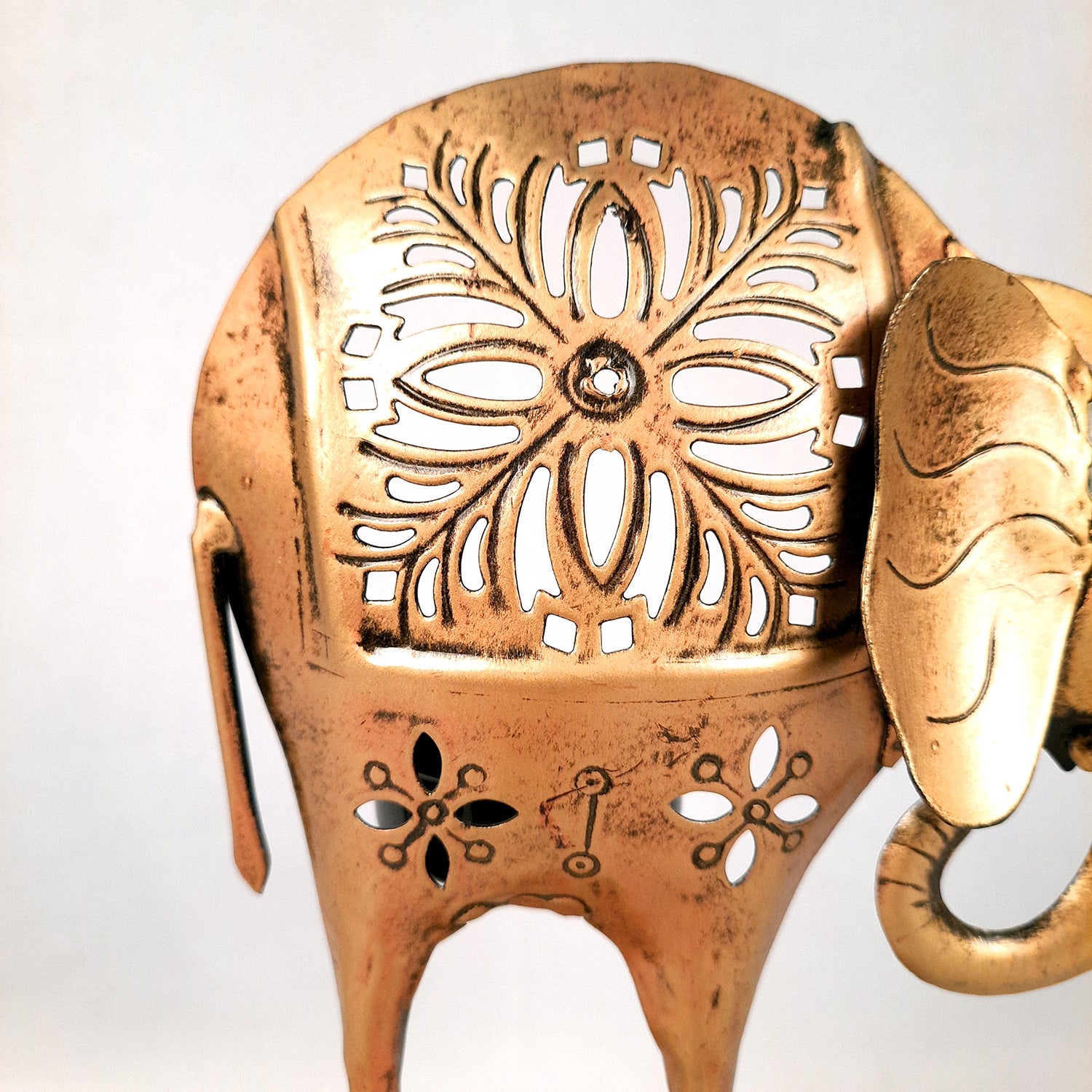 Tealight Candle Stand - Elephant Design | T Light Holder - For Home Decor, Living room, Table & Shelf Decor, Office, Decorative Item for Diwali & Gifts - 9 Inch -Apkamart