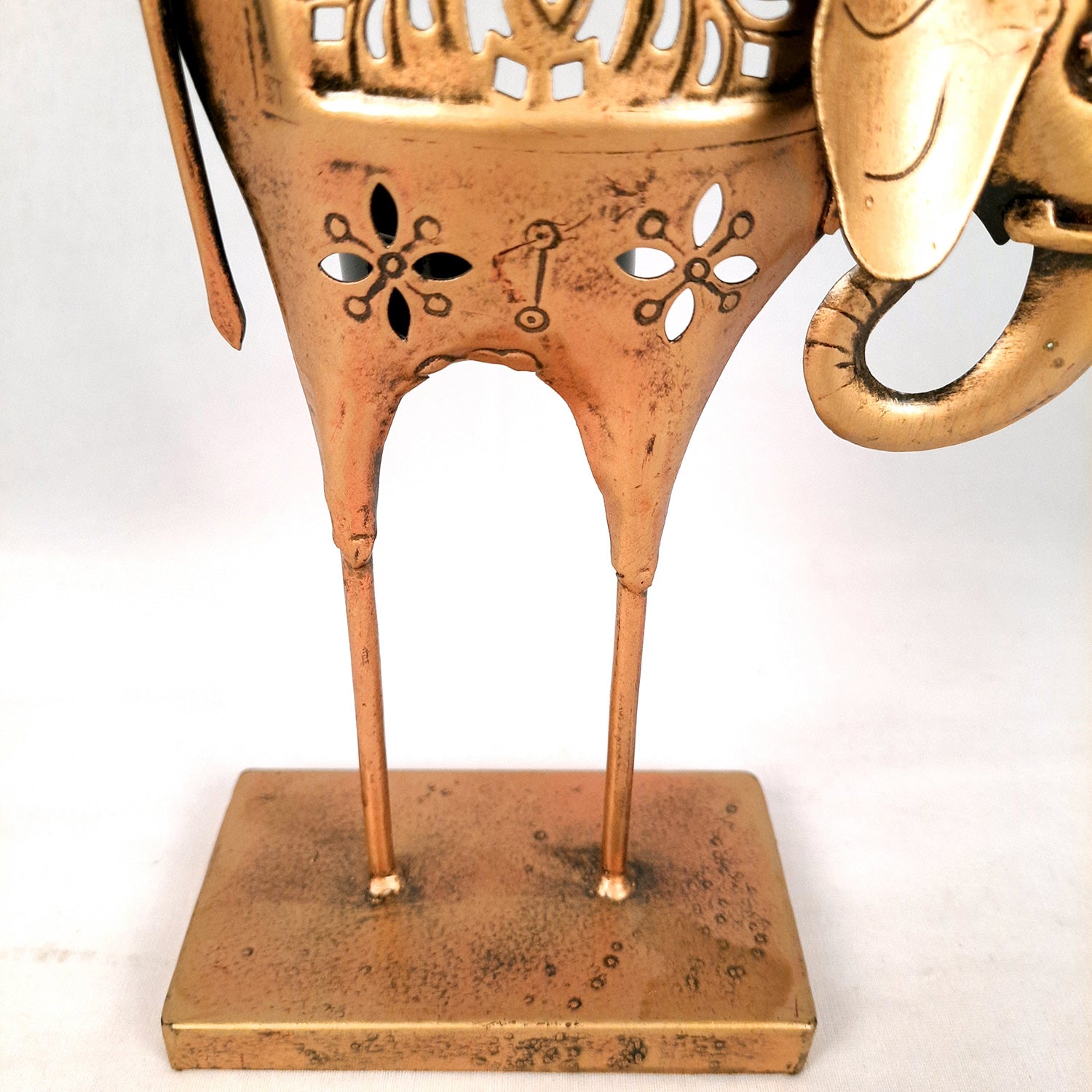 Tealight Candle Stand - Elephant Design | T Light Holder - For Home Decor, Living room, Table & Shelf Decor, Office, Decorative Item for Diwali & Gifts - 9 Inch -Apkamart