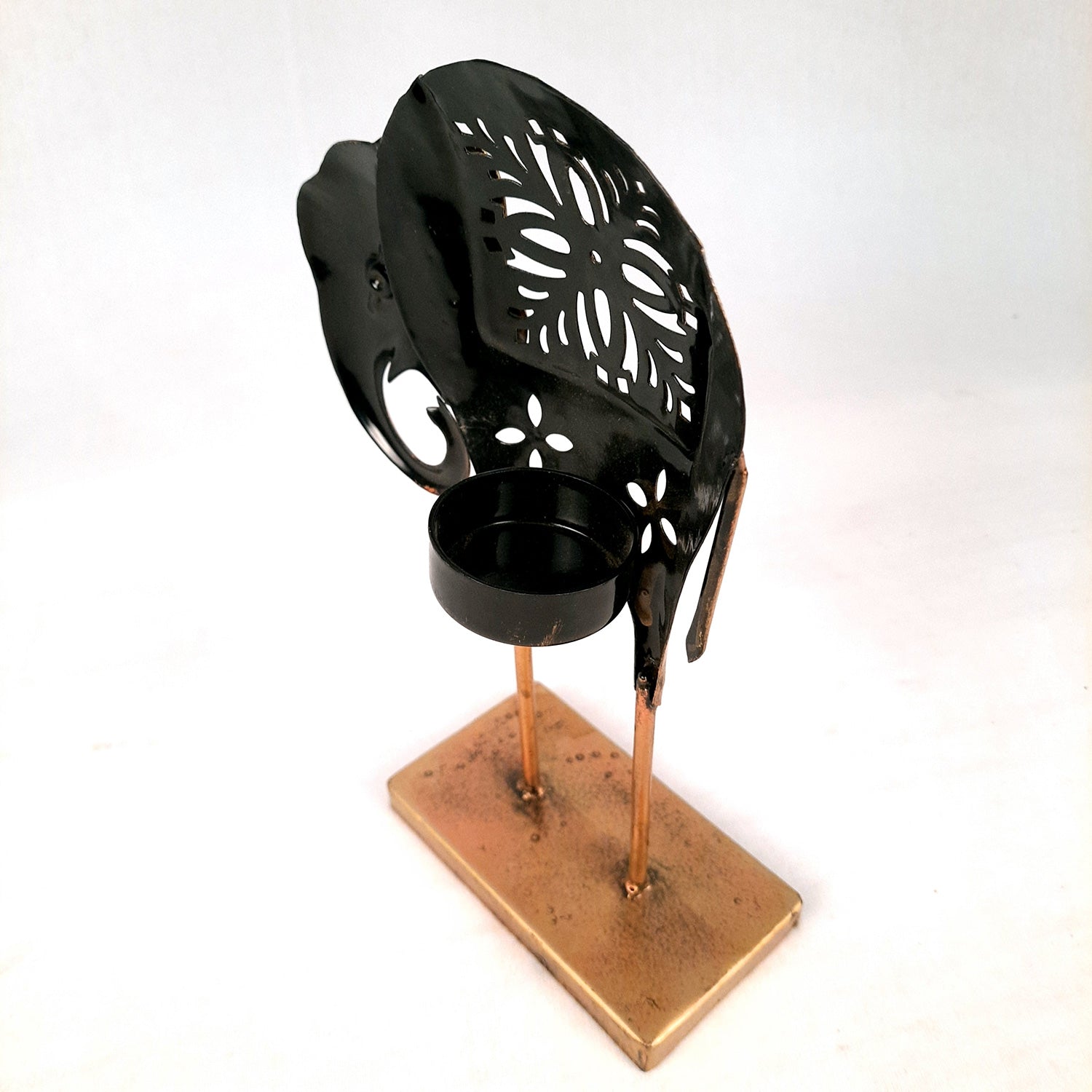 Tealight Candle Stand - Elephant Design | T Light Holder - For Home Decor, Living room, Table & Shelf Decor, Office, Decorative Item for Diwali & Gifts - 9 Inch -Apkamart