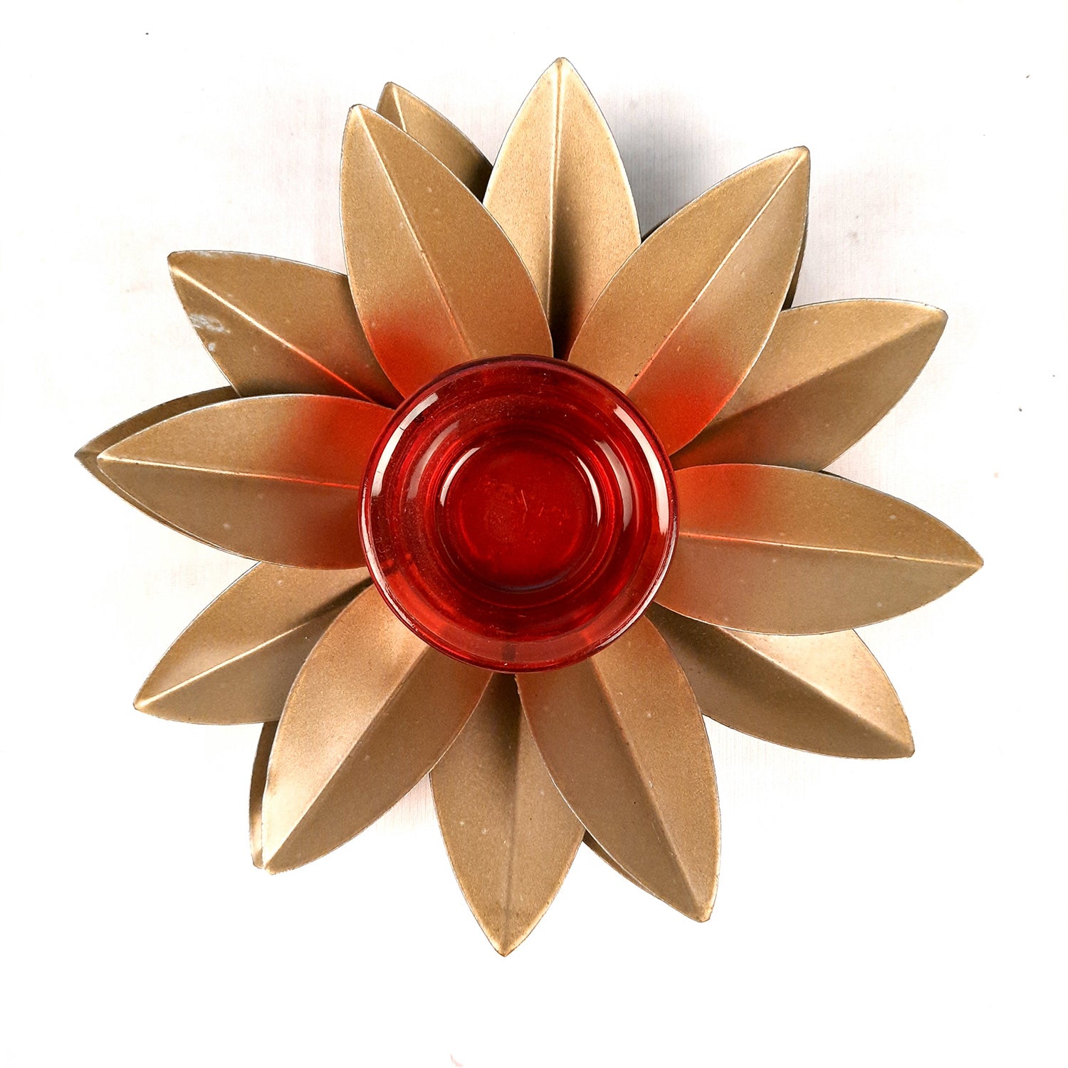 Tea Light Candle Holder - Lotus Design | Candle T Light Stand with Glass Cup - for Home, Table, Shelf, Dining Table Decor - 7 Inch - Apkamart
