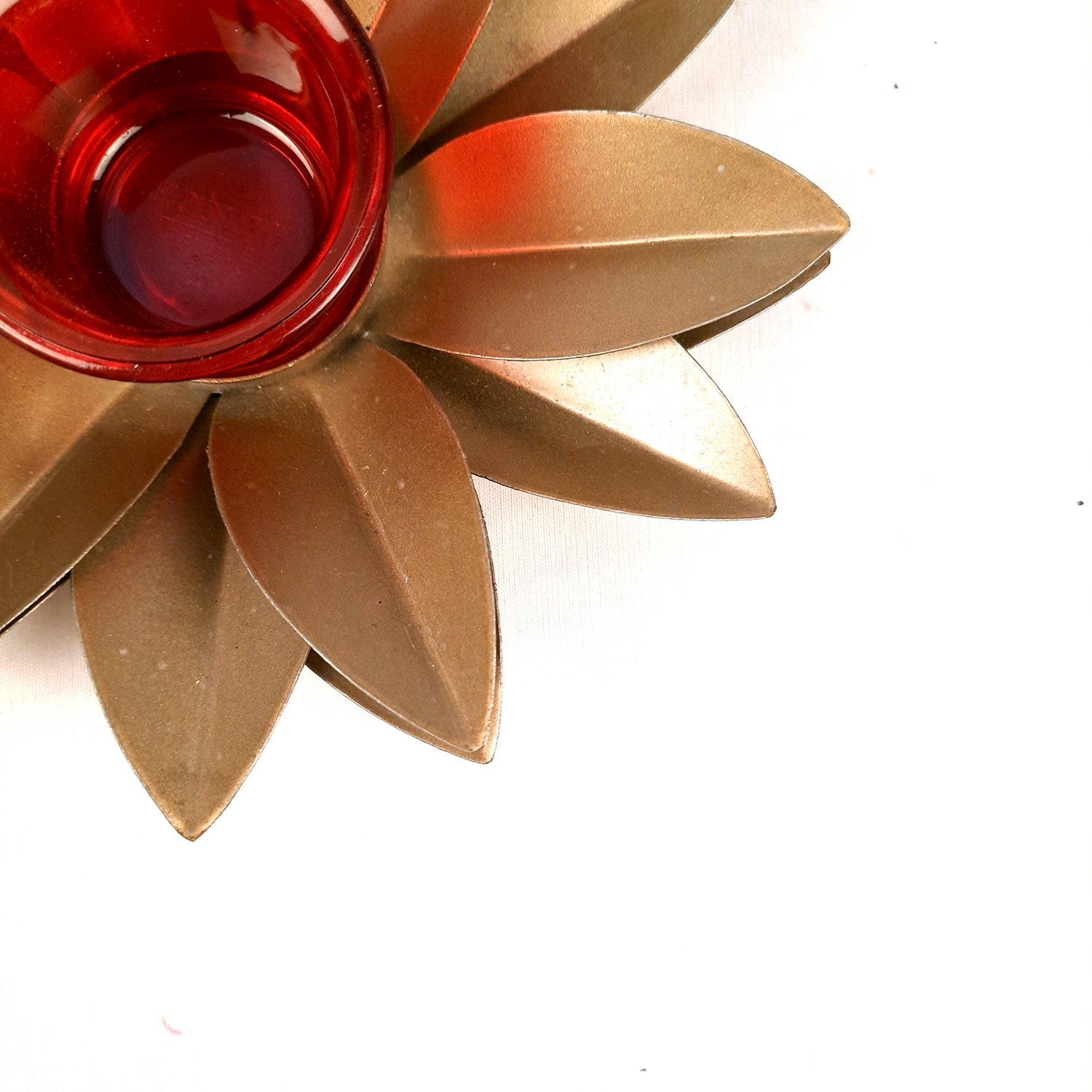Tea Light Candle Holder - Lotus Design | Candle T Light Stand with Glass Cup - for Home, Table, Shelf, Dining Table Decor - 7 Inch - Apkamart