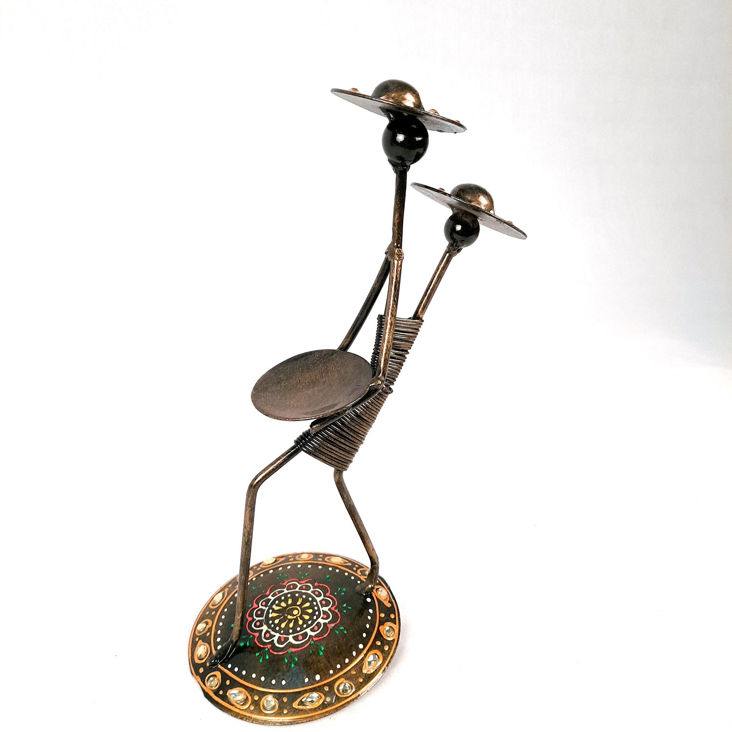 Tea Light Holder Cum Showpiece | T Light Candle Stand - Lady Holding Baby Design - For Home Decor, Living room, Table & Shelf Decor, Office, Decorative Item for Diwali & Gifts - 9 Inch - Apkamart