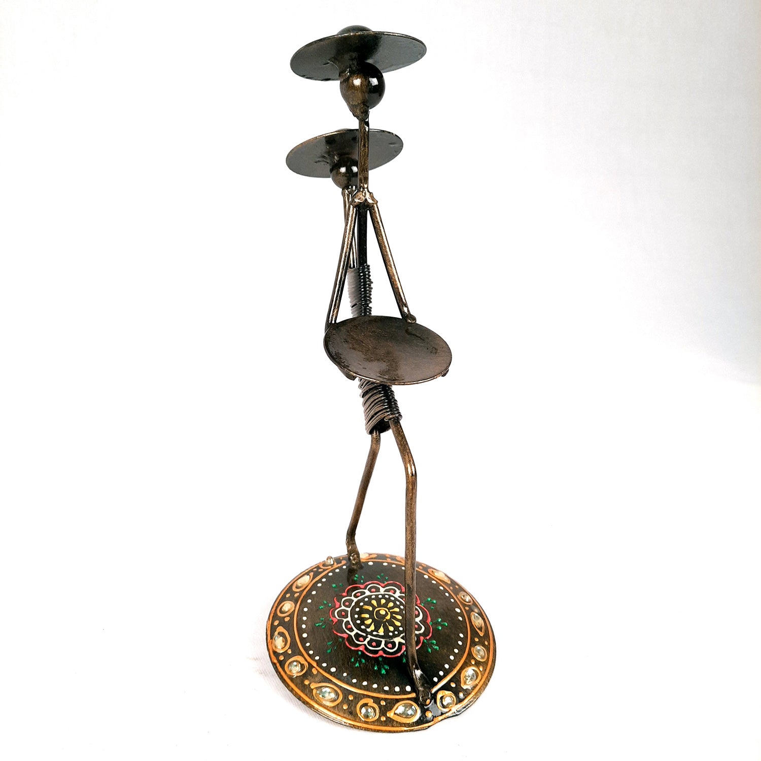 Tea Light Holder Cum Showpiece | T Light Candle Stand - Lady Holding Baby Design - For Home Decor, Living room, Table & Shelf Decor, Office, Decorative Item for Diwali & Gifts - 9 Inch - Apkamart