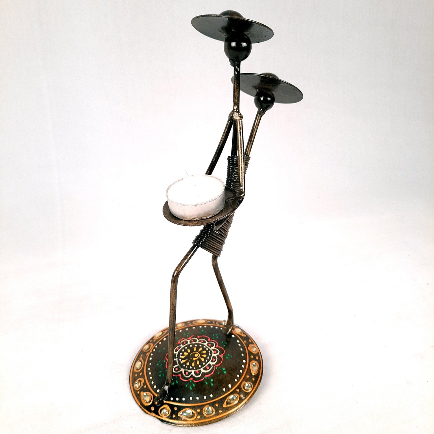 Tea Light Holder Cum Showpiece | T Light Candle Stand - Lady Holding Baby Design - For Home Decor, Living room, Table & Shelf Decor, Office, Decorative Item for Diwali & Gifts - 9 Inch - Apkamart