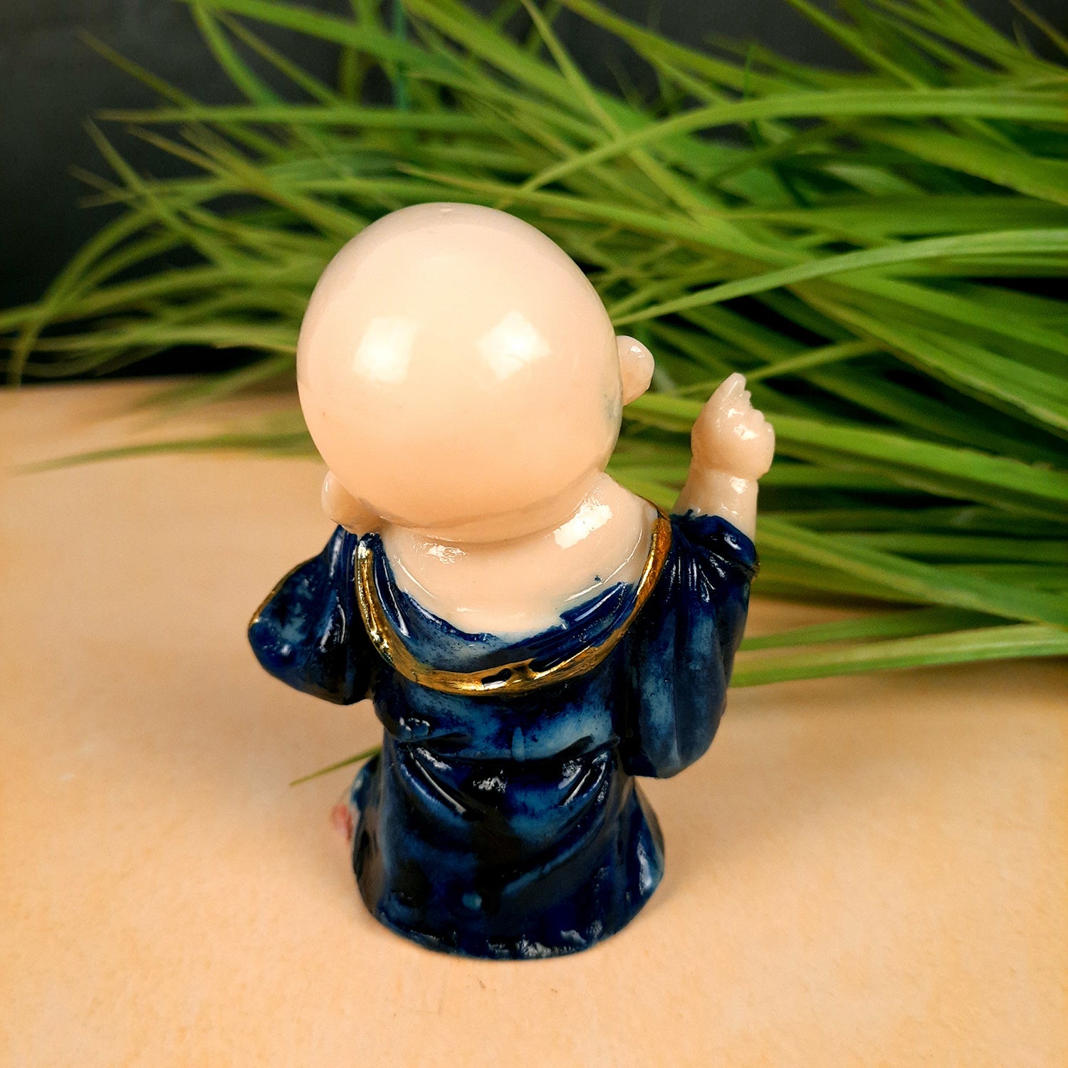 Buddha Baby Monk Showpiece|Happy Monk Feng Shui Table Decor - for Car Dashboard, Good Luck, Home, Office Decor & Gift- 4 inch-Apkamart