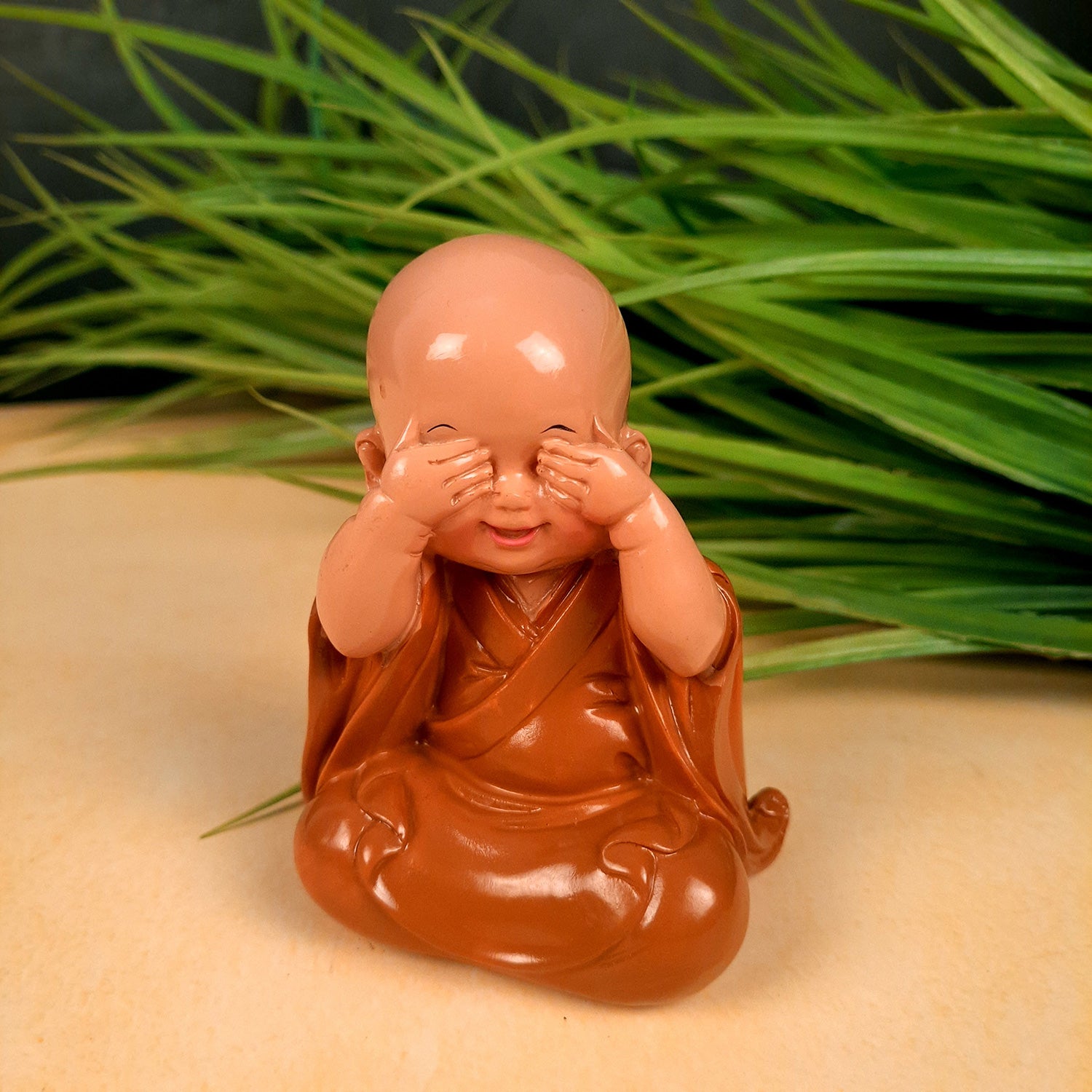 Buddha Baby Monk Showpiece | Feng Shui Decor - For Good Luck, Home, Table, Office Decor, Gift & Car Dashboard - 4 Inch - Apkamart