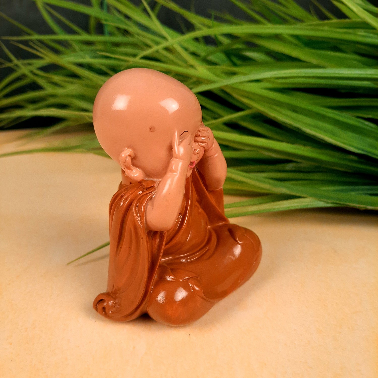 Buddha Baby Monk Showpiece | Feng Shui Decor - For Good Luck, Home, Table, Office Decor, Gift & Car Dashboard - 4 Inch - Apkamart