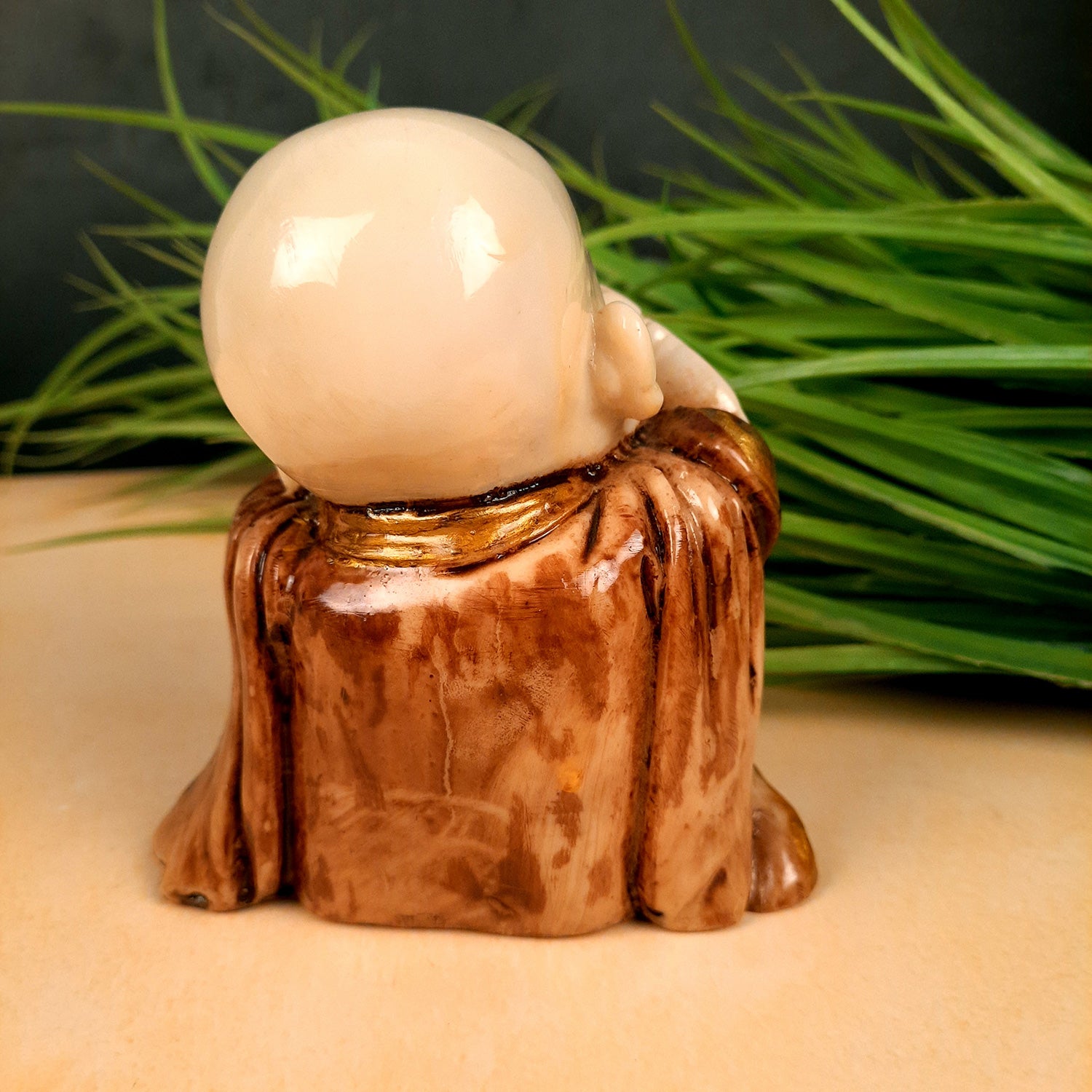 Buddha Baby Monk Showpiece | Feng Shui Decor - for Good Luck, Home, Table, Office Decor & Gift - 5 inch- Apkamart