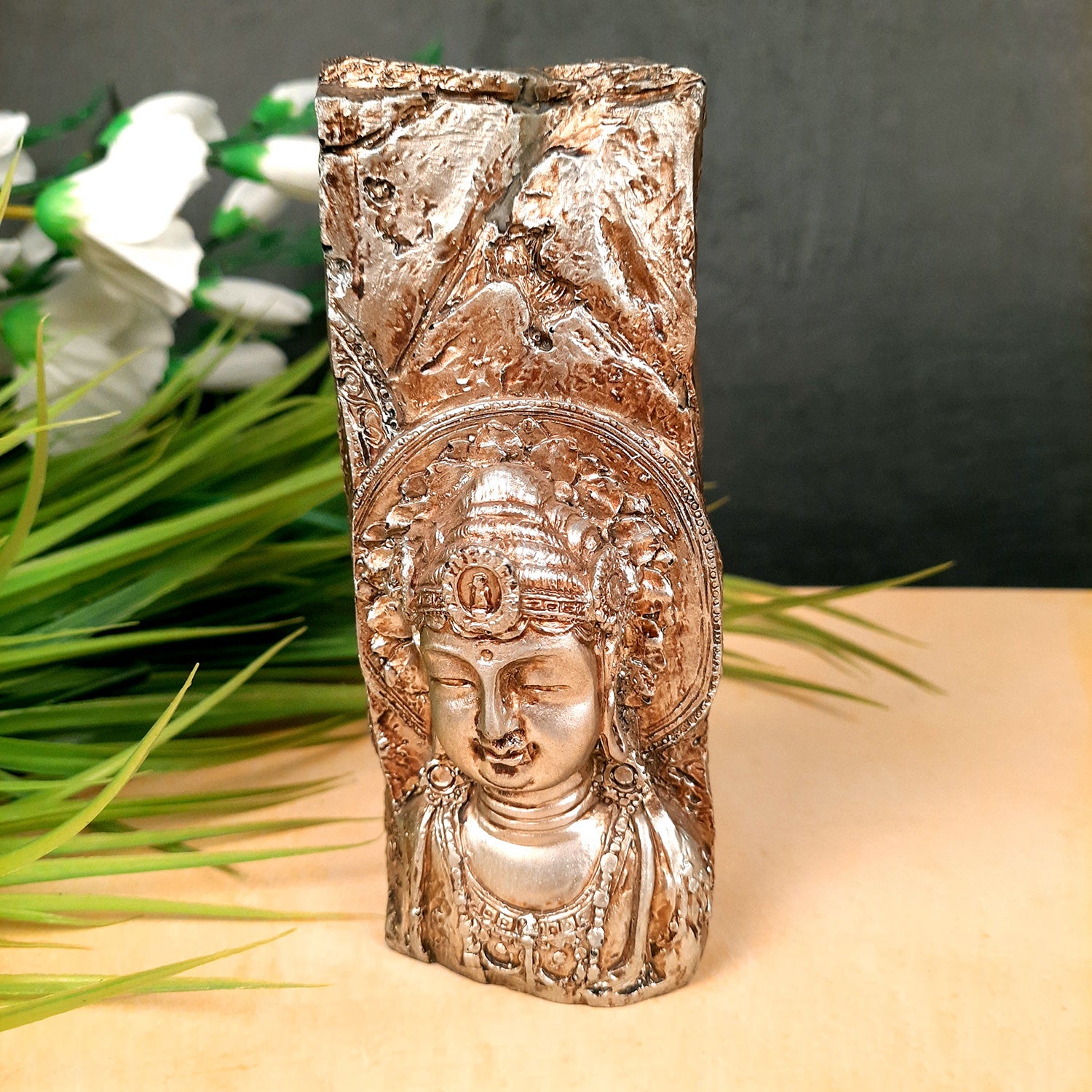 Tea Light Holder - Buddha Design | T Light Candle Stand - For For Home Decor, Living room, Table & Shelf Decor, Office, Decorative Item for Festivals & Gifts - 6 Inch - Apkamart