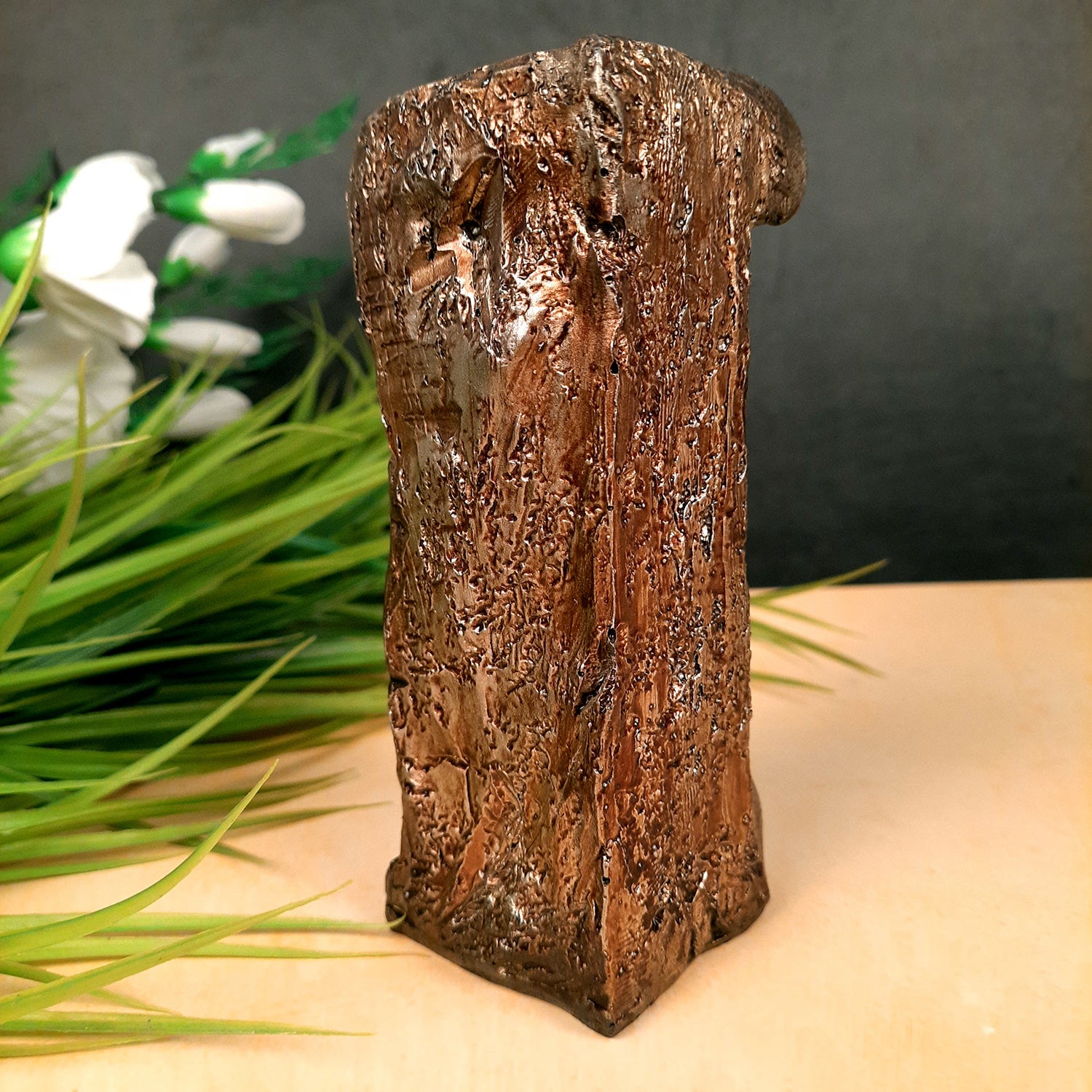 Buddha Showpiece Cum Tea Light Holder |Antique T - Light Candle Stand - for Living Room, Table, Shelf Decor | Home Decorative Item- 6 inch- Apkamart