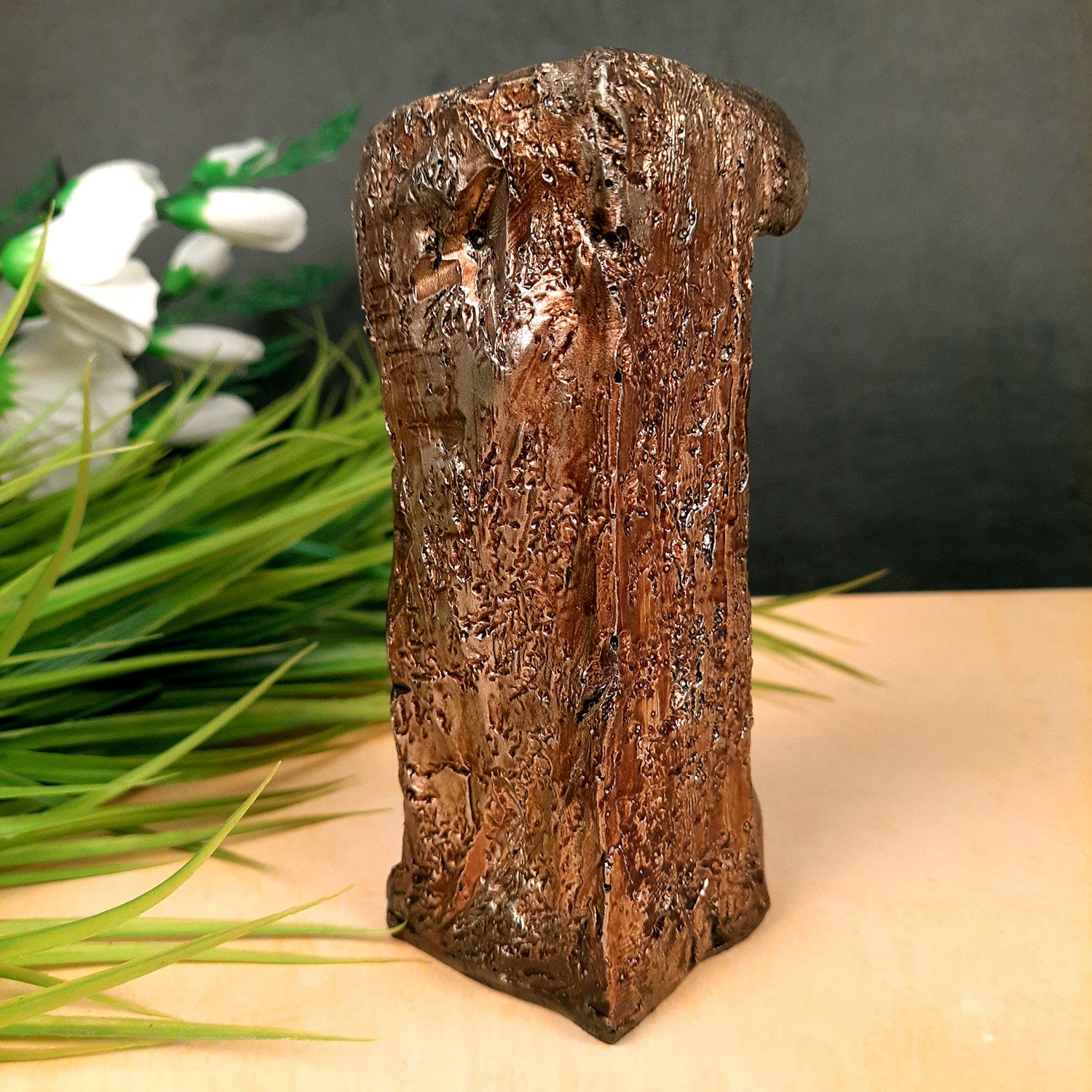 Buddha Showpiece Cum Tea Light Holder |Antique T - Light Candle Stand - for Living Room, Table, Shelf Decor | Home Decorative Item- 6 inch- Apkamart