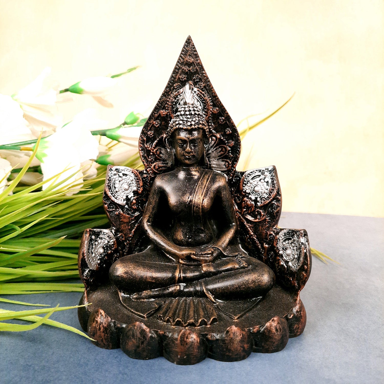 Buddha Statue | Lord Gautam Buddha in Meditation Showpiece - For Living room, Home, Table, Shelf, Office Decor & Gift -7 Inch - Apkamart