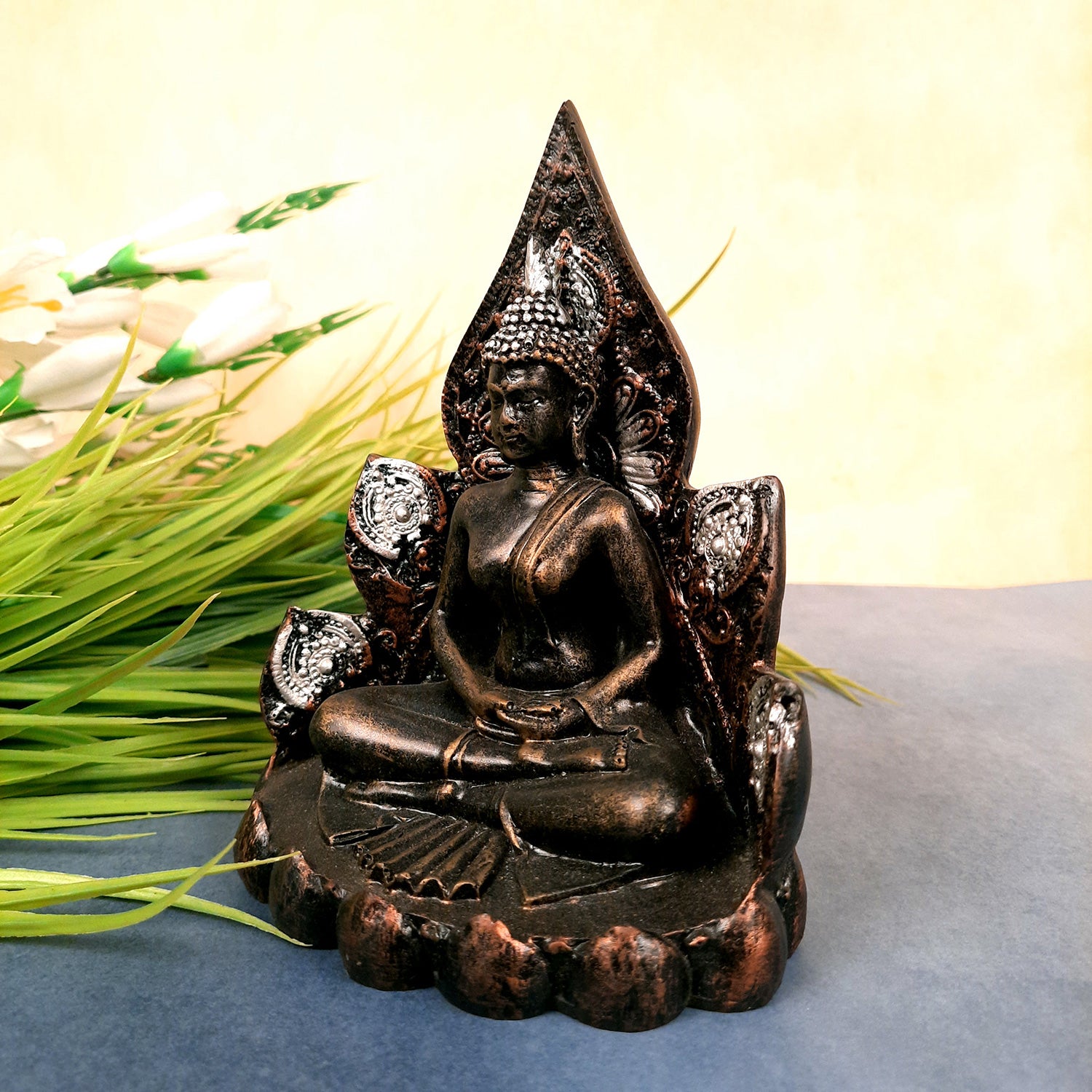 Buddha Statue | Lord Gautam Buddha in Meditation Showpiece - For Living room, Home, Table, Shelf, Office Decor & Gift -7 Inch - Apkamart