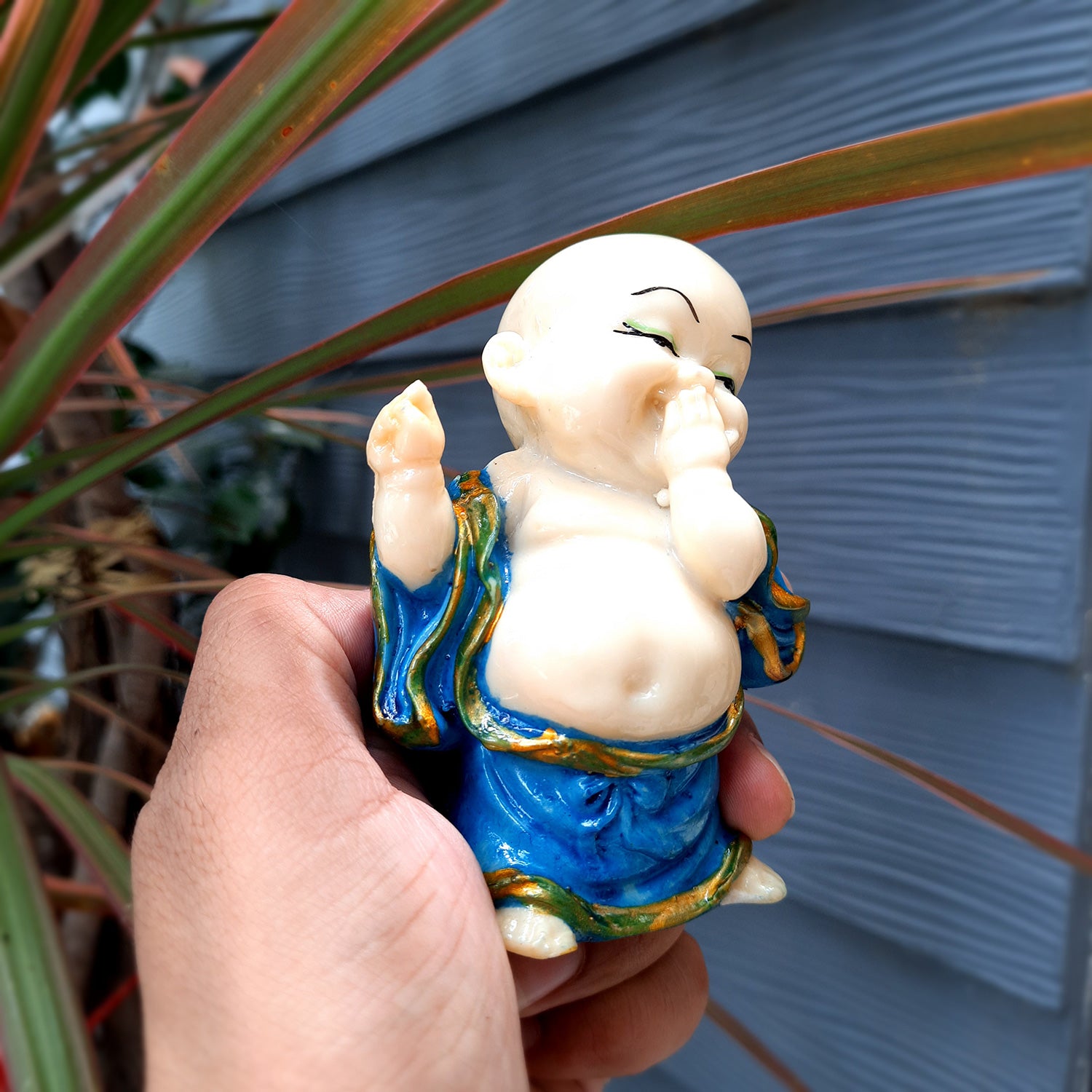 Buddha Baby Monk Showpiece| Feng Shui Decor - for Car Dashboard, Good Luck, Home, Table, Office Decor & Gift- 4 inch (Set of 3)- Apkamart