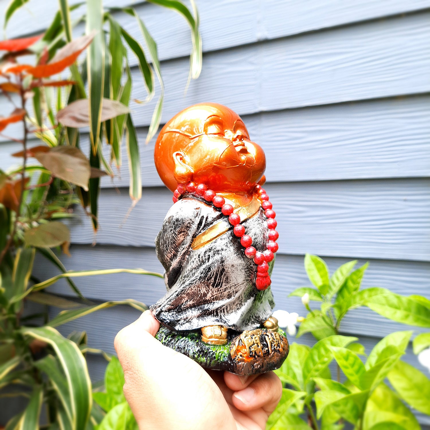 Baby Monk Showpiece Set | Buddha Feng Shui Decor - for Car Dashboard, Good Luck, Home, Table, Office Decor & Gift- 4 inch (Set of 3)- apkamart