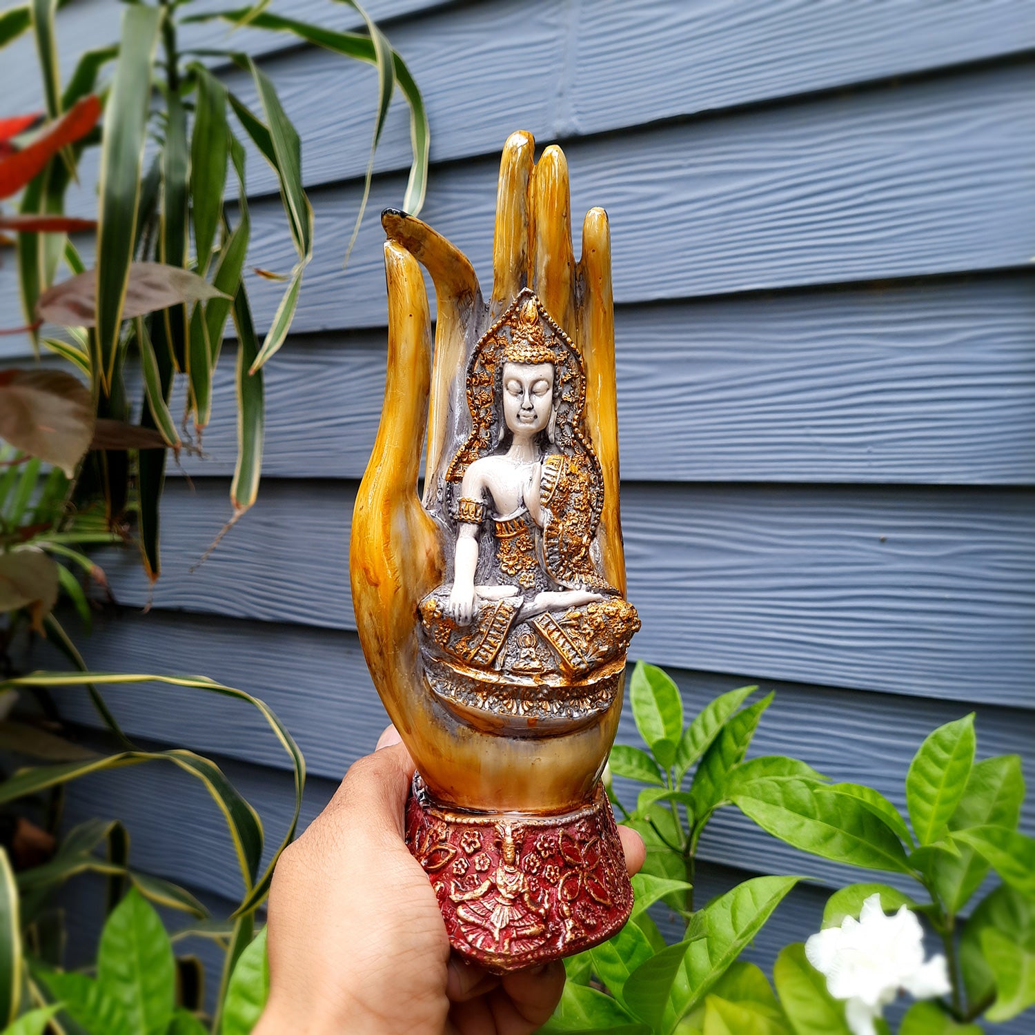 Buddha In Meditation Statue | Lord Buddha Idol Showpiece - For Living room, Home, Table, Office Decor & Gift - 10 Inch - Apkamart