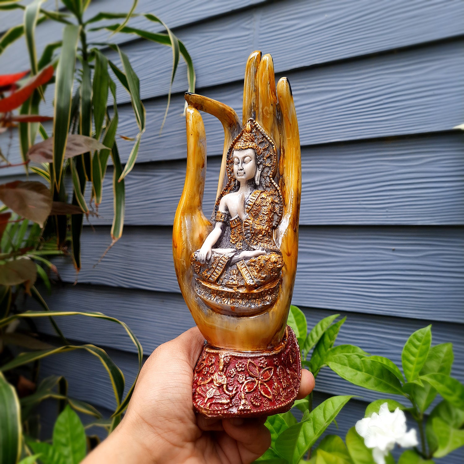 Buddha In Meditation Statue | Lord Buddha Idol Showpiece - For Living room, Home, Table, Office Decor & Gift - 10 Inch - Apkamart