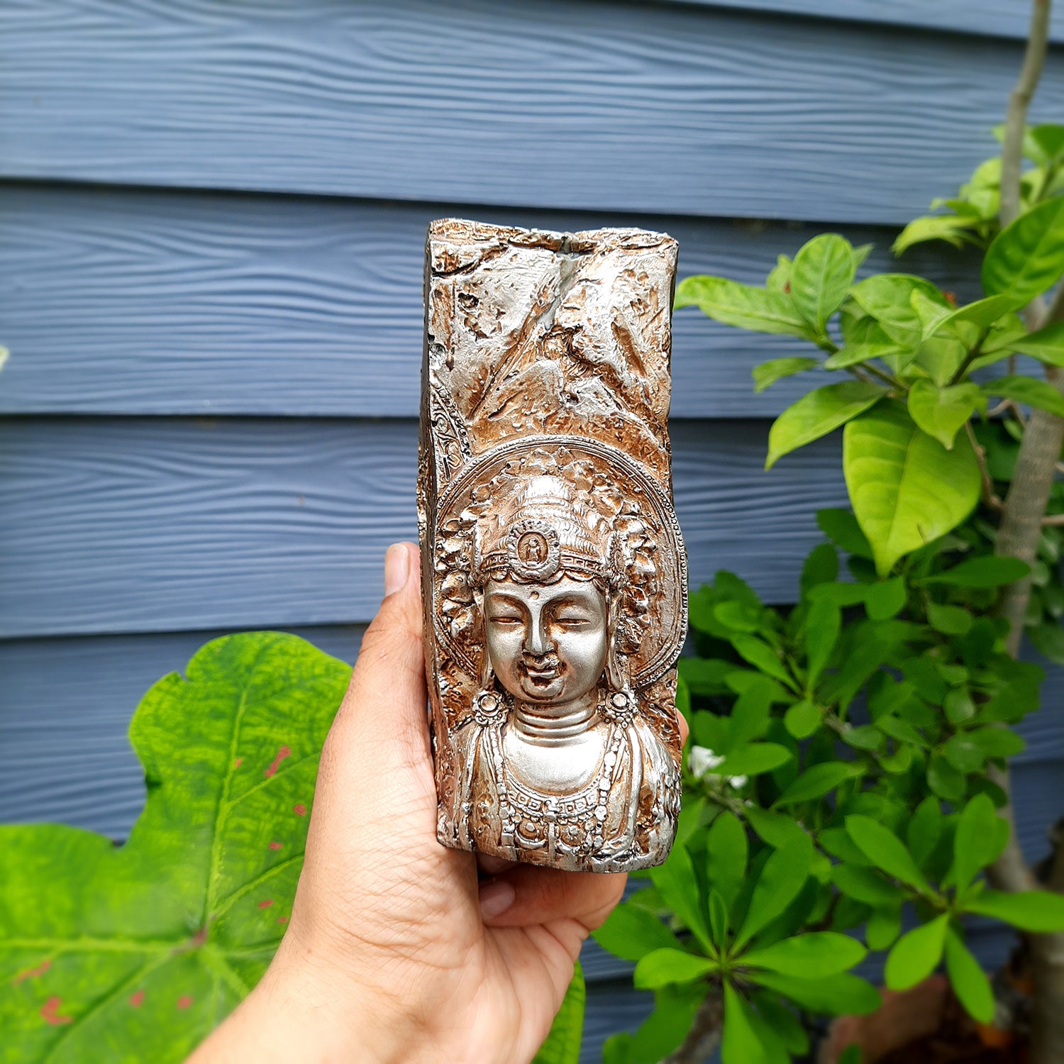 Tea Light Holder - Buddha Design | T Light Candle Stand - For For Home Decor, Living room, Table & Shelf Decor, Office, Decorative Item for Festivals & Gifts - 6 Inch - Apkamart