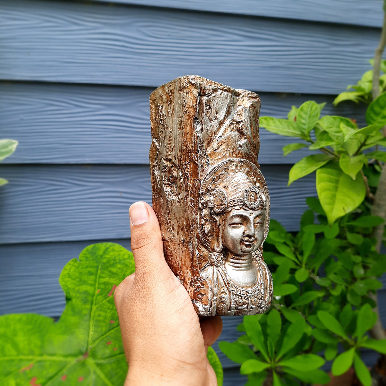 Tea Light Holder - Buddha Design | T Light Candle Stand - For For Home Decor, Living room, Table & Shelf Decor, Office, Decorative Item for Festivals & Gifts - 6 Inch - Apkamart