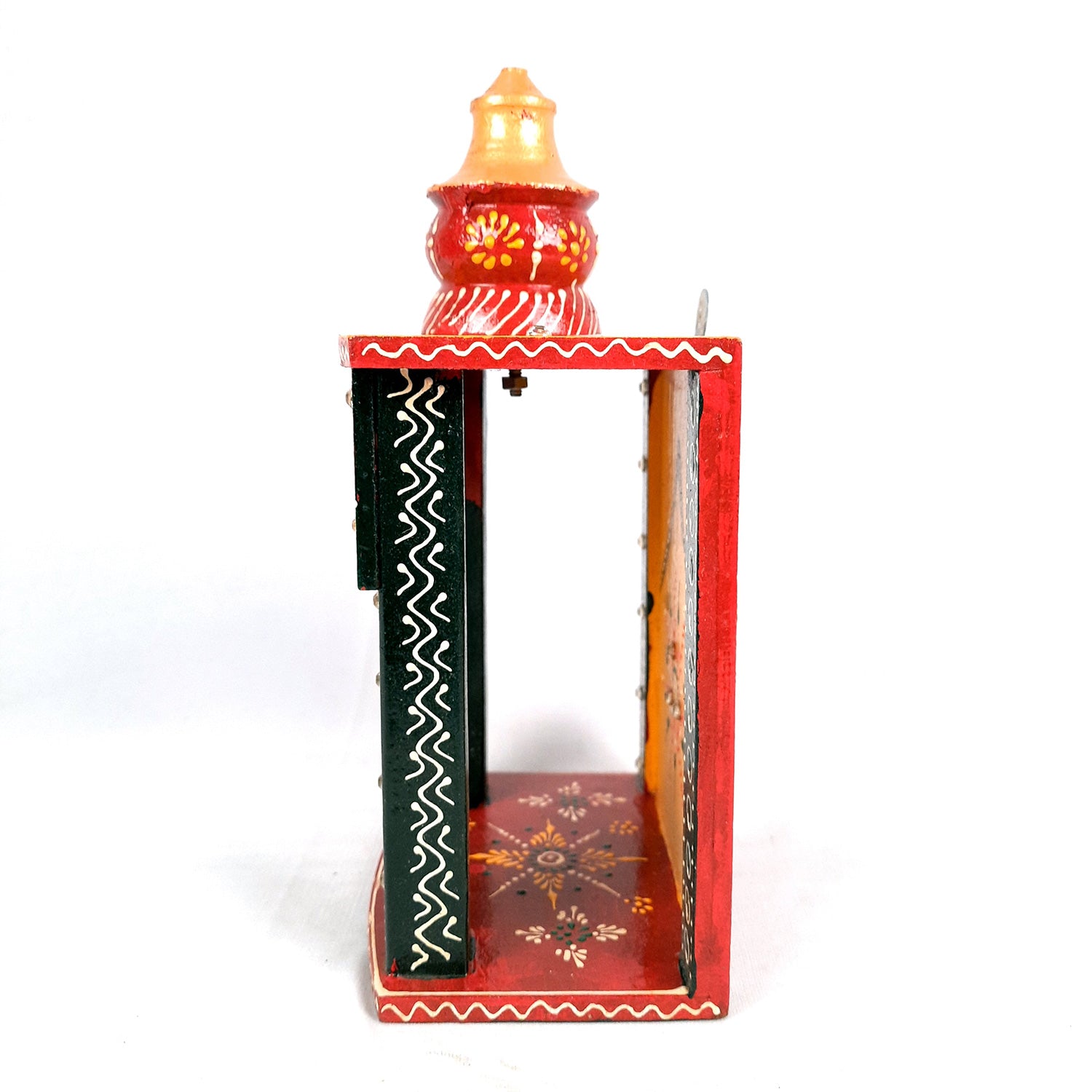 Pooja Temple Wooden | Mandir For Home | Puja Stand | Pooja Unit Small Wall Mounted – For Ghar, Office, Shop -10 Inch - Apkamart