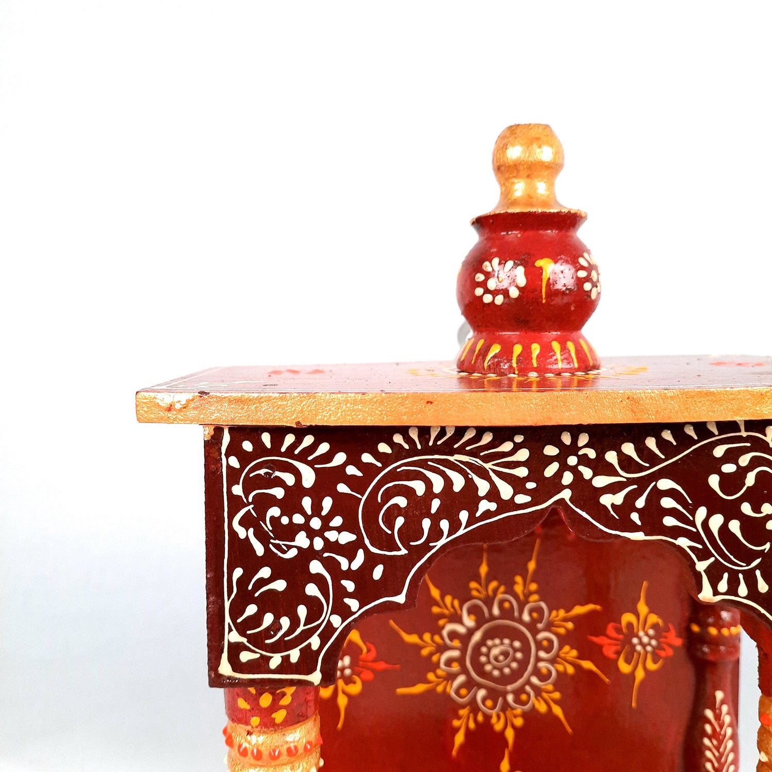 Pooja Temple Wooden | God Temple For Home | Puja Mandir Stand | Pooja Unit Small Wall Mounted – For Ghar, Office, Shop - 12 Inch - Apkamart