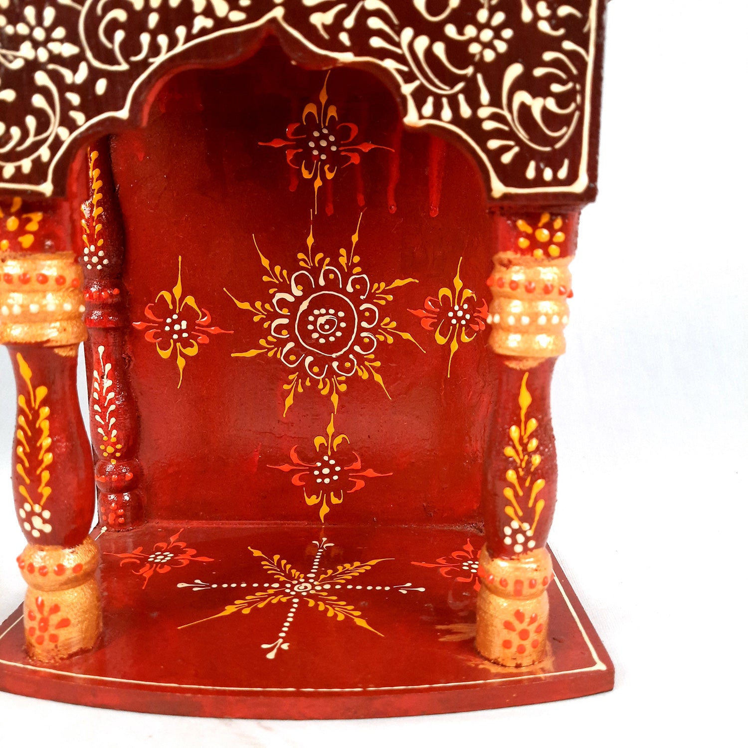 Pooja Temple Wooden | God Temple For Home | Puja Mandir Stand | Pooja Unit Small Wall Mounted – For Ghar, Office, Shop - 12 Inch - Apkamart