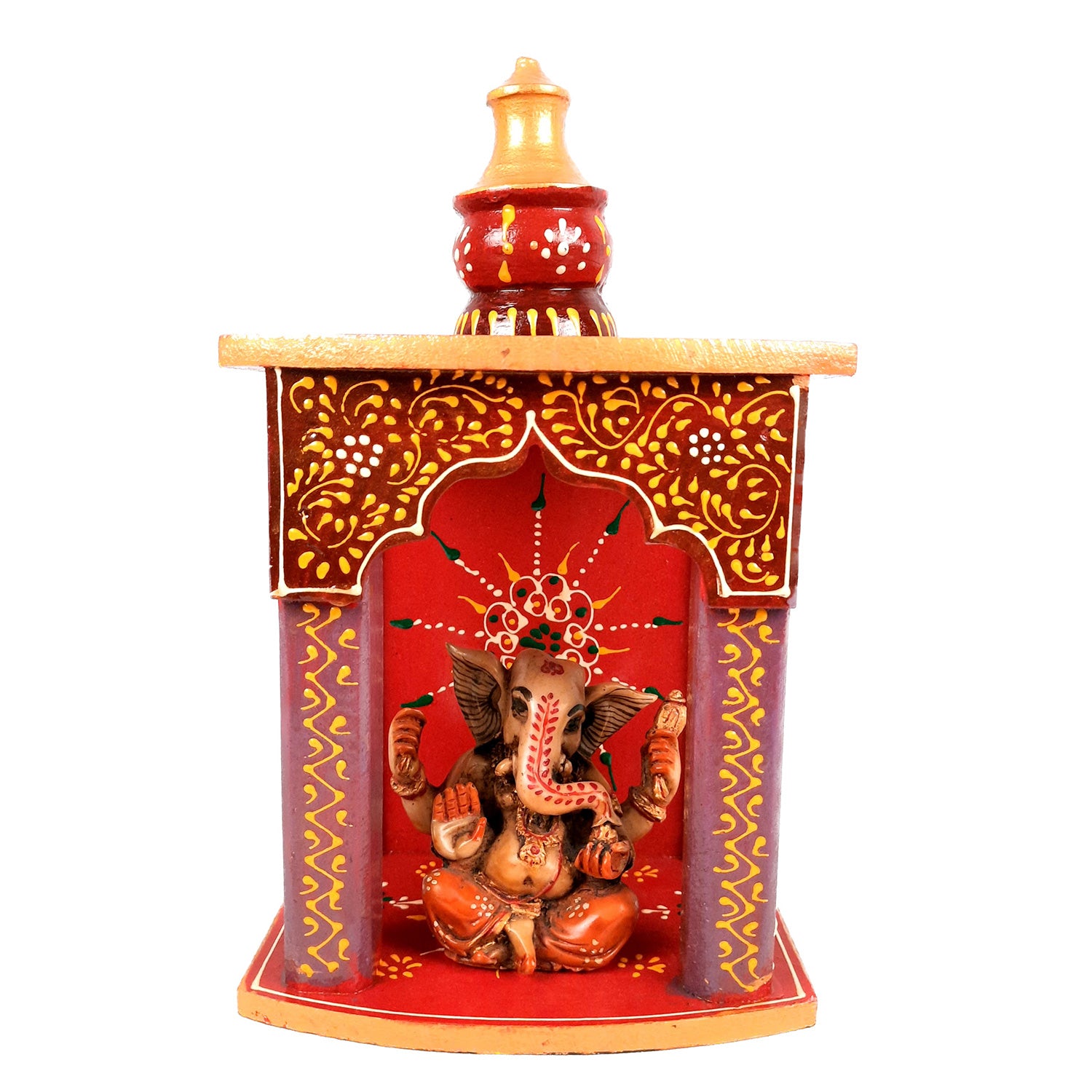 Wooden Temple for Home | Pooja Mandir -10 Inch - ApkaMart #Style_style 1