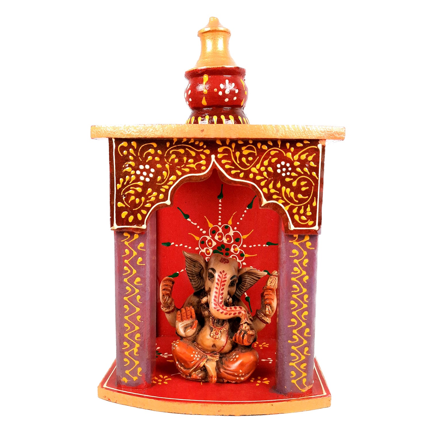 Wooden Temple for Home | Pooja Mandir -10 Inch - ApkaMart #Style_style 1