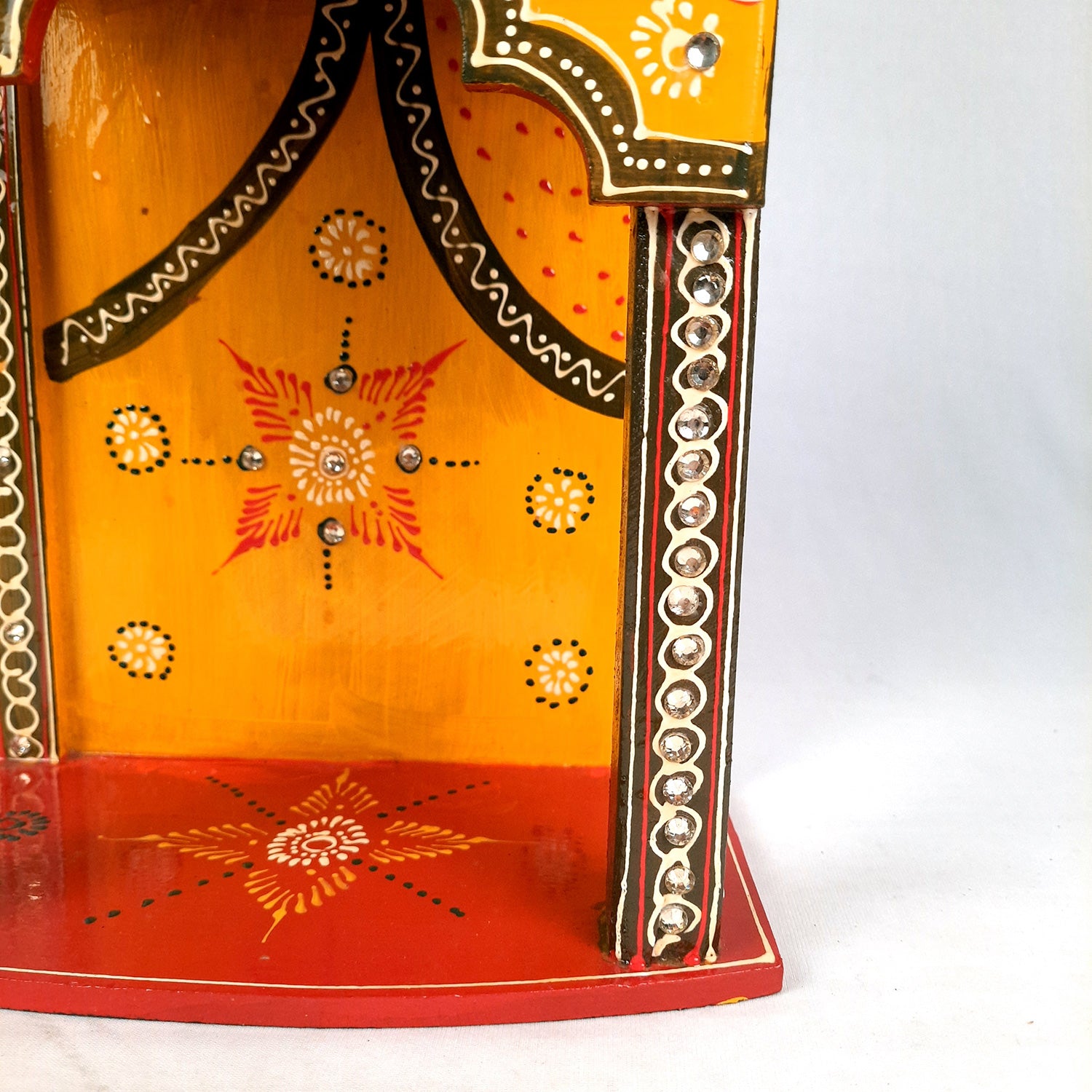 Pooja Mandir | Wall Mounted Wooden Pooja Mandir for Home - 13 Inch- Apkamart
