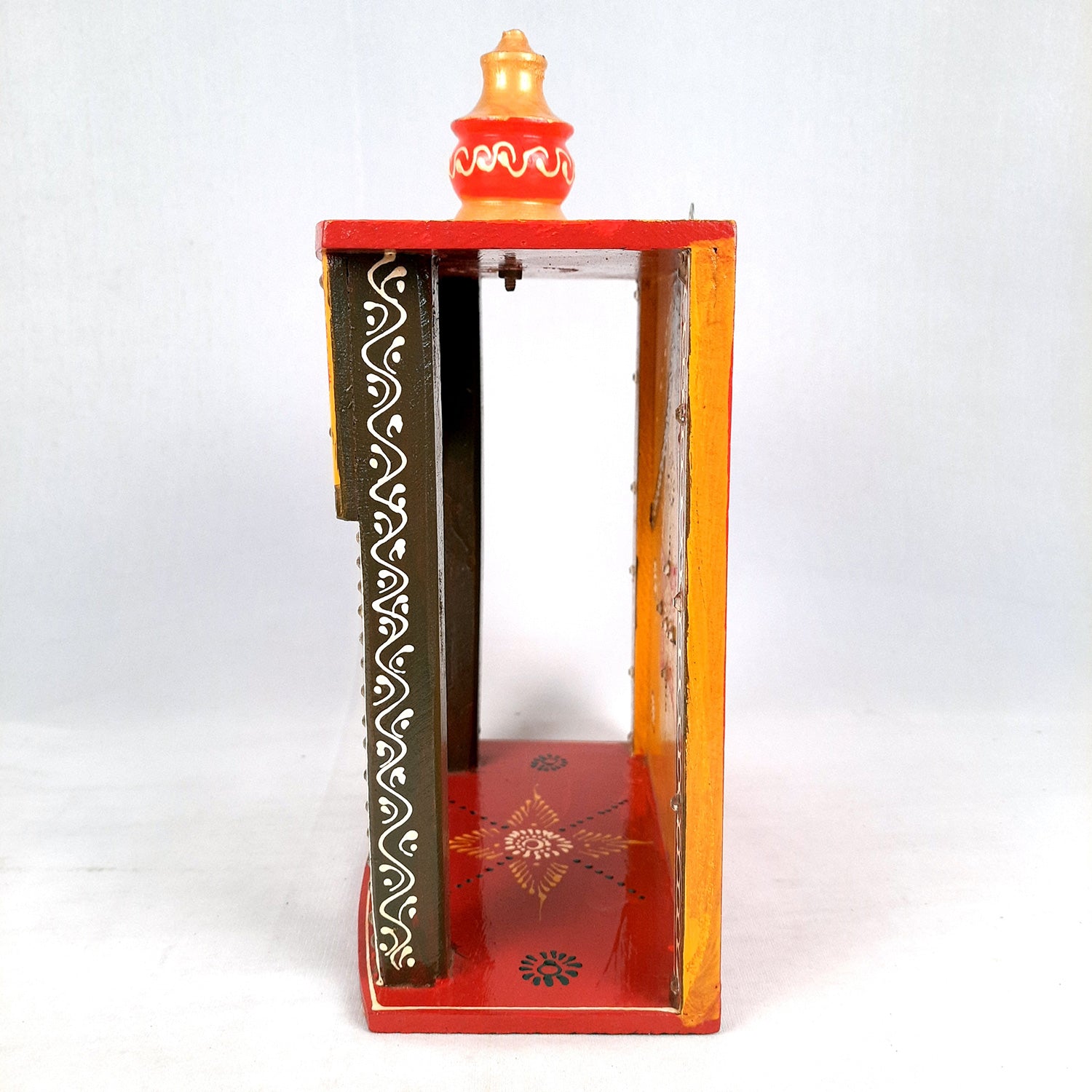 Pooja Mandir | Wall Mounted Wooden Pooja Mandir for Home - 13 Inch- Apkamart
