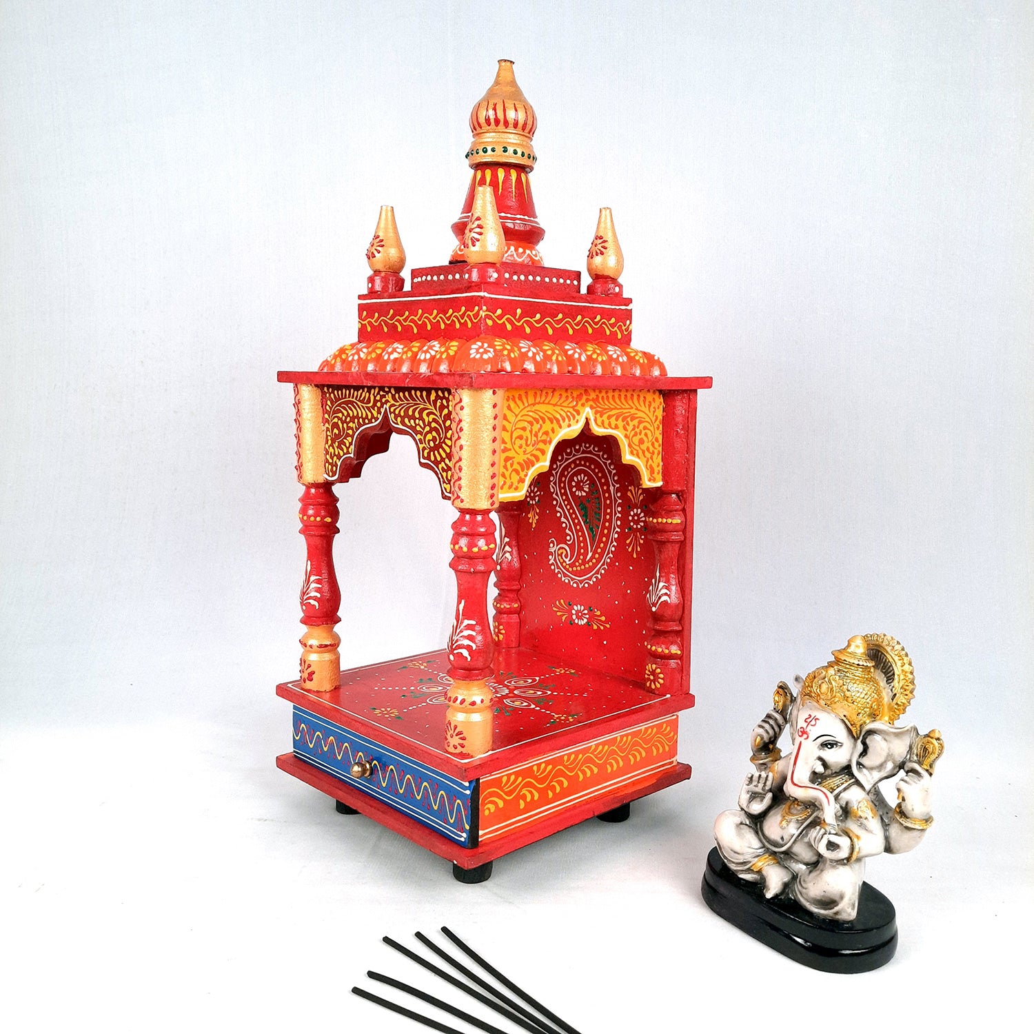 Wooden Temple for Home Big Size - Puja Mandir - 20 inch- Apkamart
