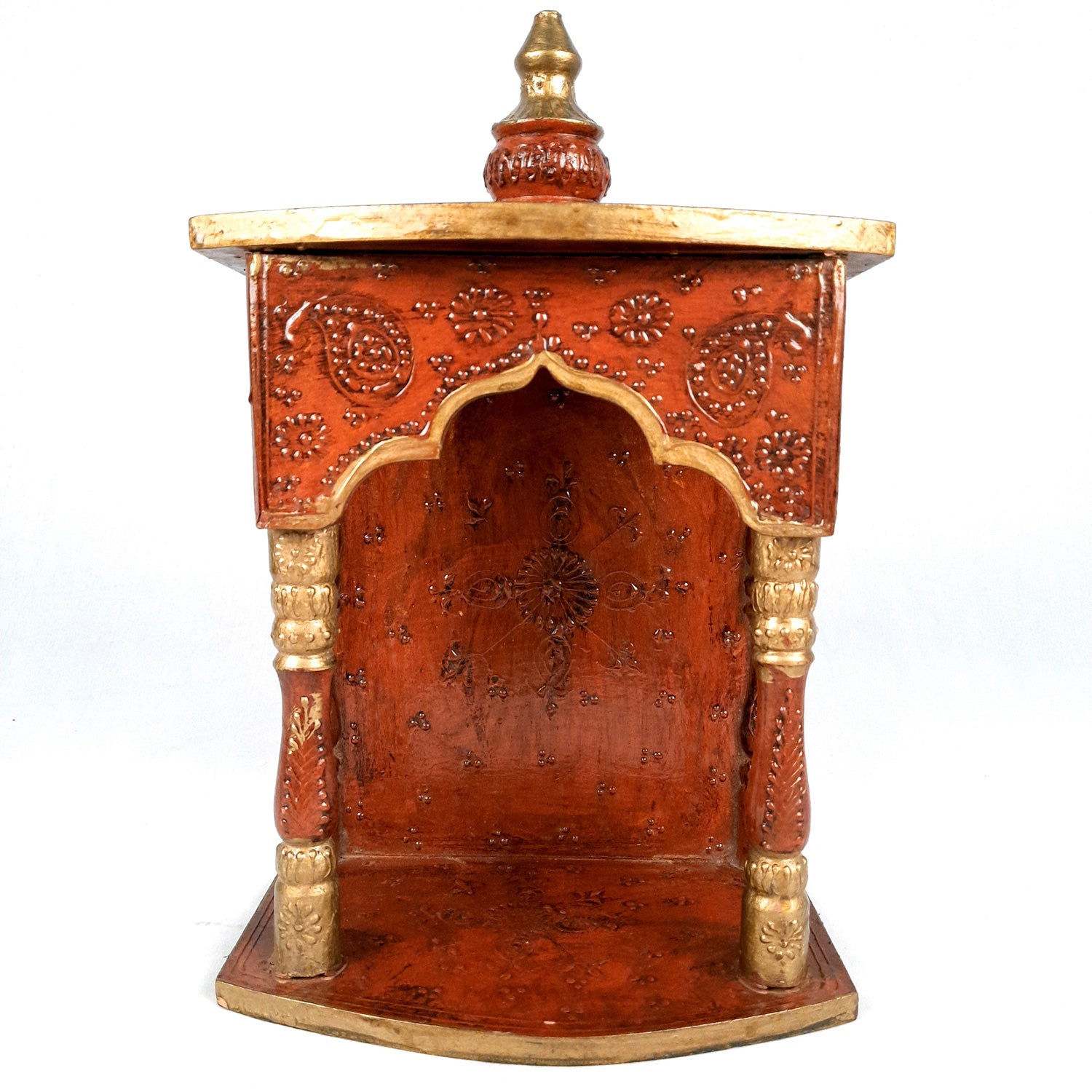 Wooden Temple for Home - Wooden Pooja Mandir - 14 Inch- Apkamart