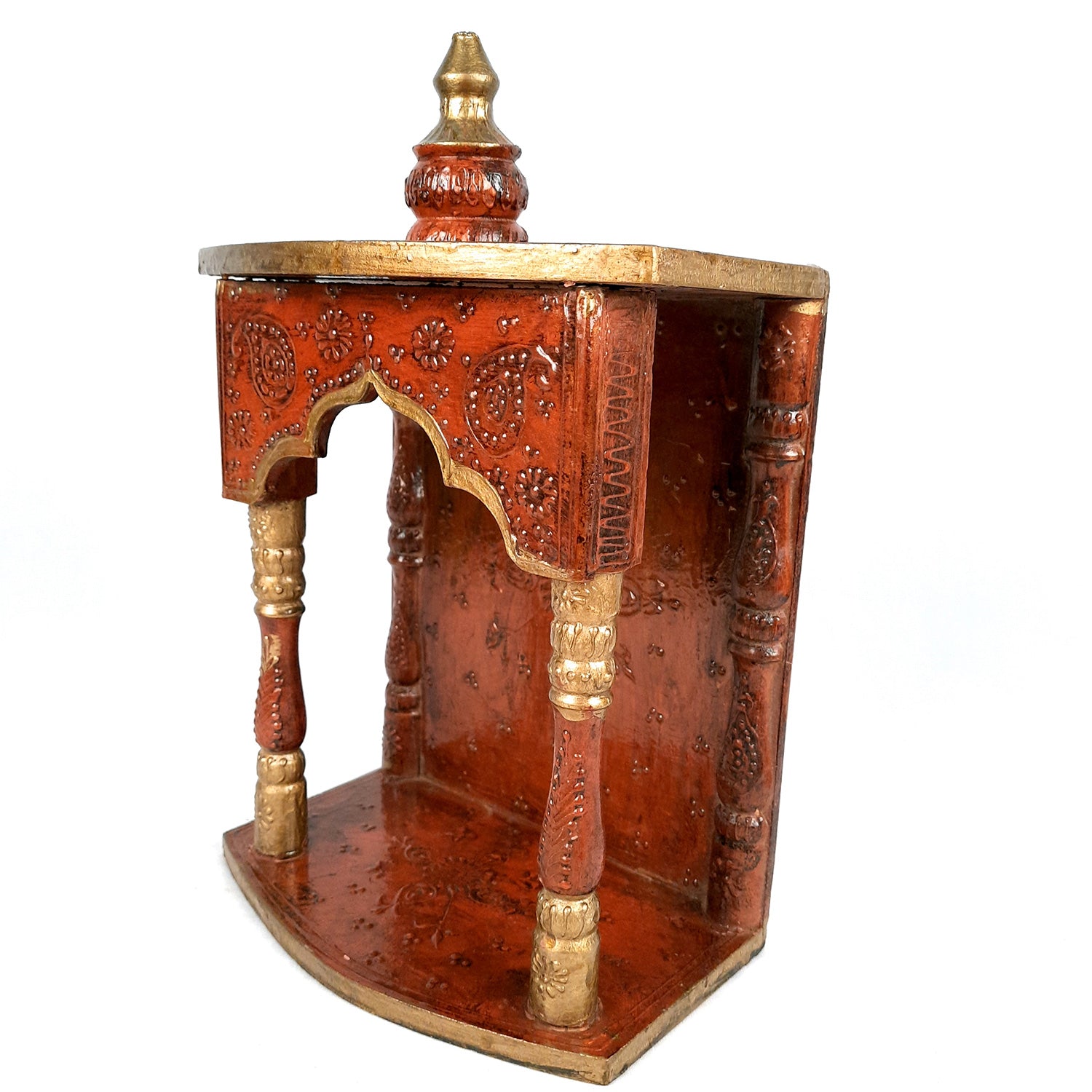 Wooden Temple for Home - Wooden Pooja Mandir - 14 Inch- Apkamart