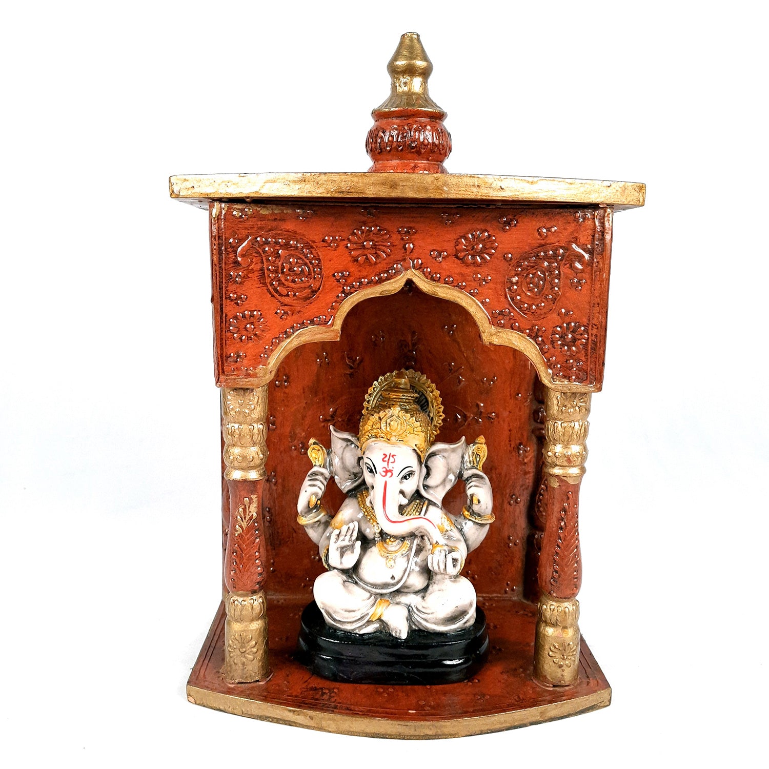 Wooden Temple for Home - Wooden Pooja Mandir - 14 Inch- Apkamart