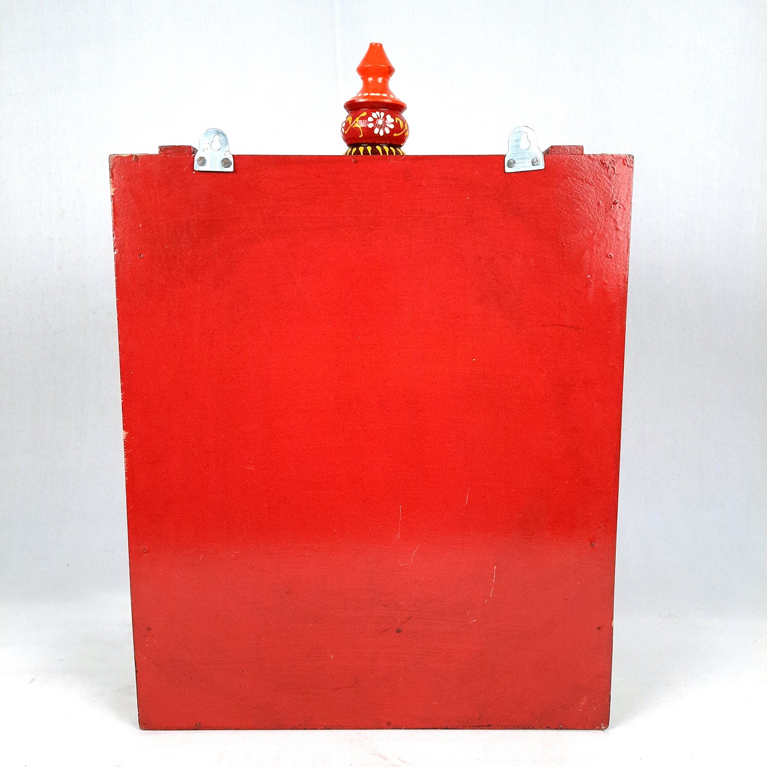 Pooja Mandir With Drawer | Home Temple Wooden Wall Mounted With Storage | Hanging Puja Stand / Unit With Detachable Gumbad – For God, House, Puja Ghar, Office & Shop - 17 Inch