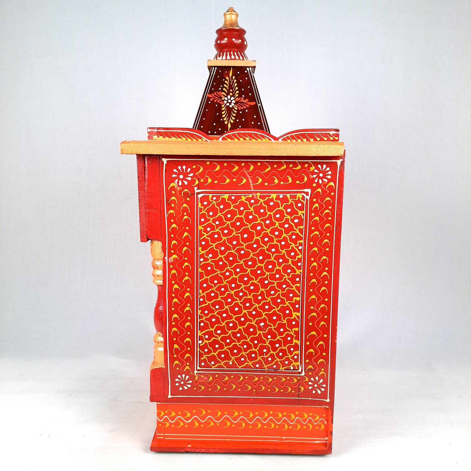 Pooja Temple Wooden With Storage Drawer | Big Mandir For Home | Puja Stand Mandap Wall Mounted – For House, Ghar, Office, Shop - 23 Inch