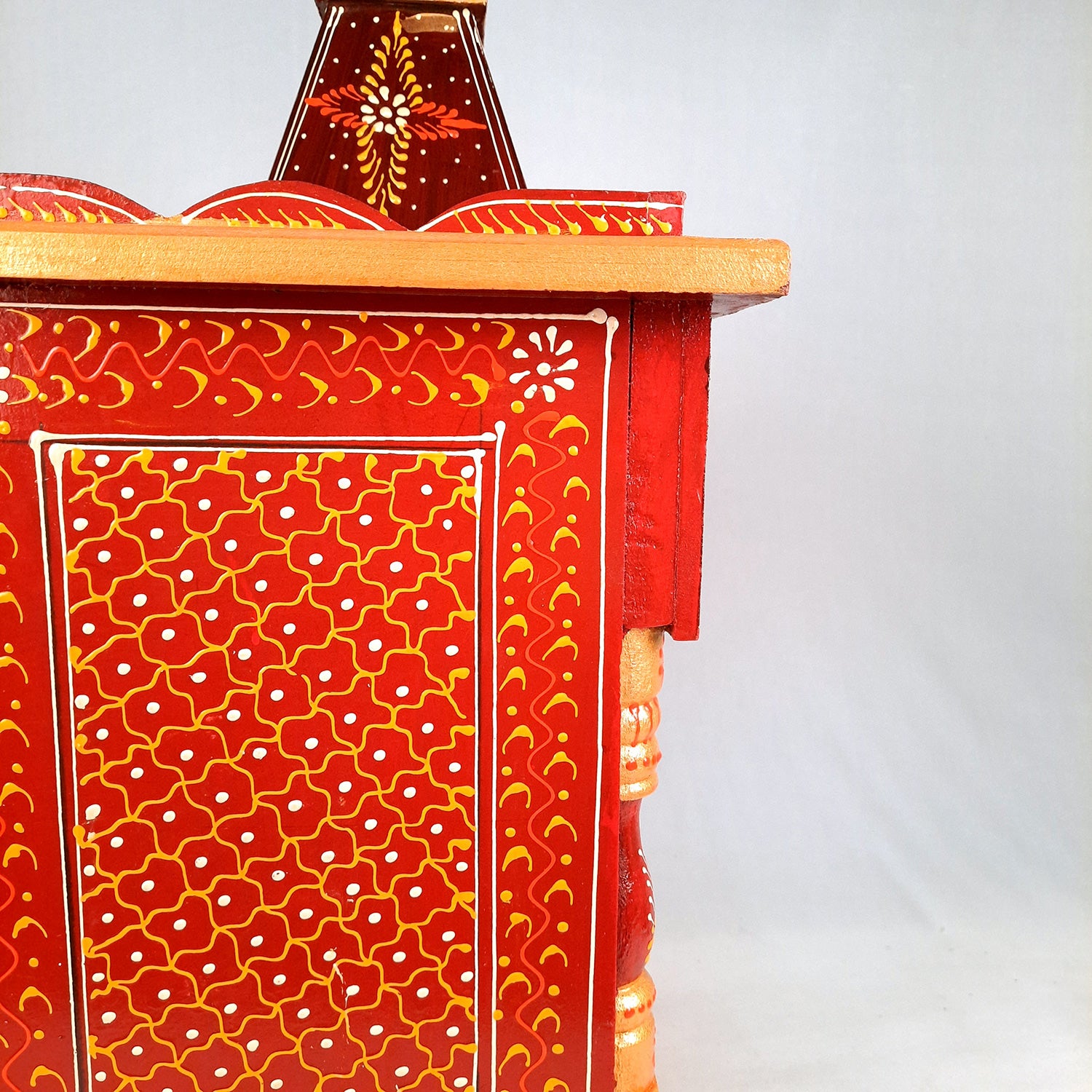 Pooja Temple Wooden With Storage Drawer | Big Mandir For Home | Puja Stand Mandap Wall Mounted – For House, Ghar, Office, Shop - 23 Inch