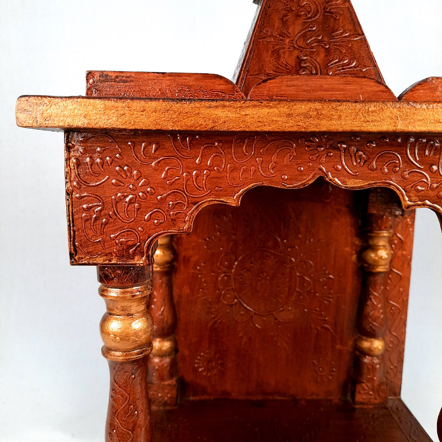 Wooden Temple for Home Big Size - Shelf with Doors - 23 Inch- Apkamart