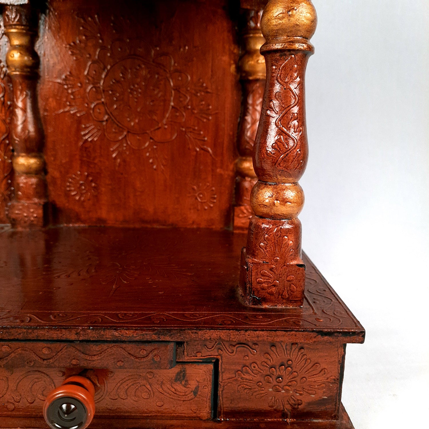 Wooden Temple for Home Big Size - Shelf with Doors - 23 Inch- Apkamart