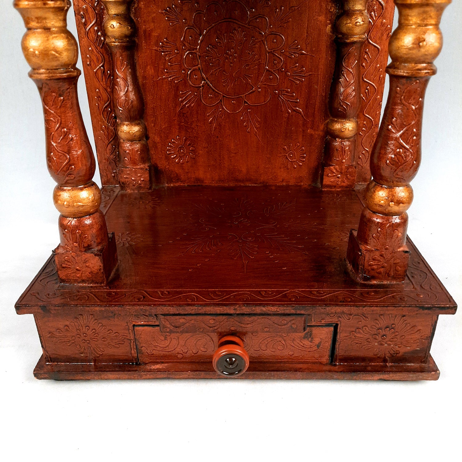 Wooden Temple for Home Big Size - Shelf with Doors - 23 Inch- Apkamart