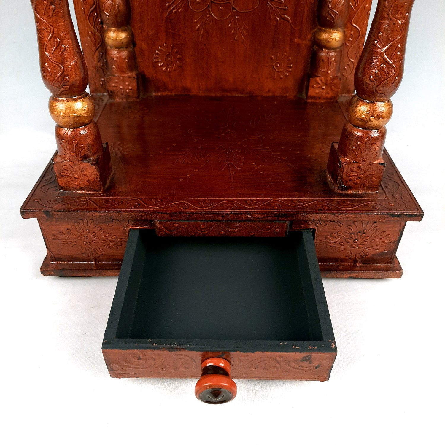 Wooden Temple for Home Big Size - Shelf with Doors - 23 Inch- Apkamart