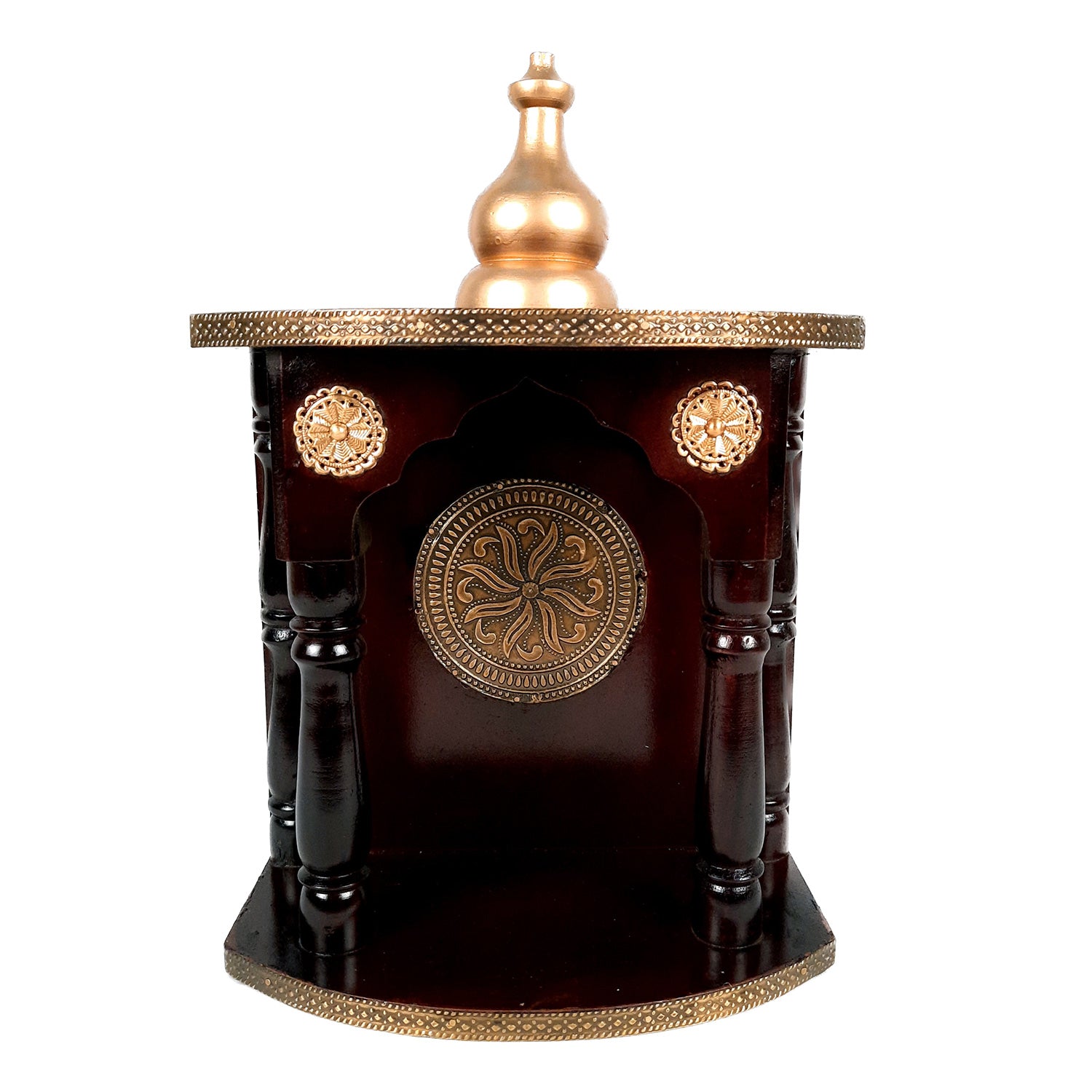 Pooja Mandir | Home Temple Wooden With Premium Finish | Puja Stand / Unit Wall Hanging – For Home, Ghar, Office, Shop - 13 Inch - Apkamart