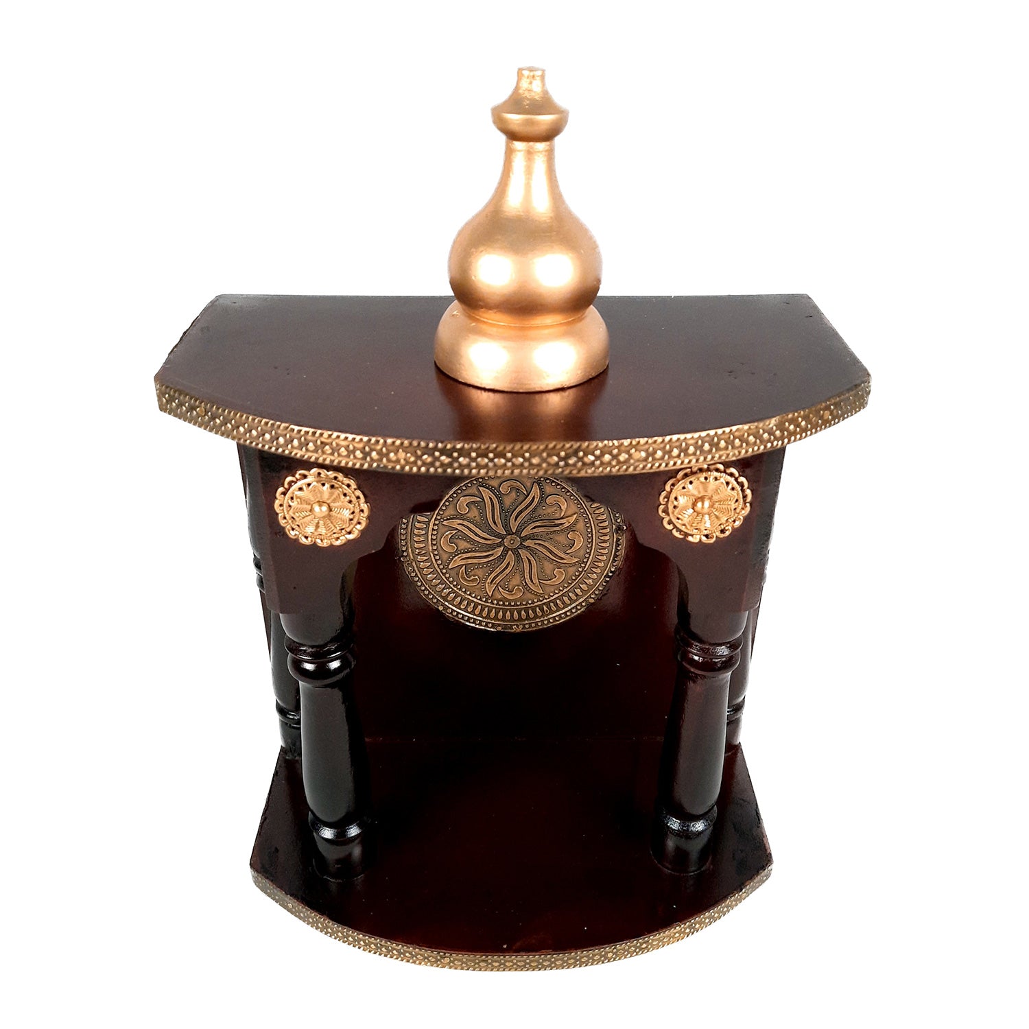 Pooja Mandir | Home Temple Wooden With Premium Finish | Puja Stand / Unit Wall Hanging – For Home, Ghar, Office, Shop - 13 Inch - Apkamart