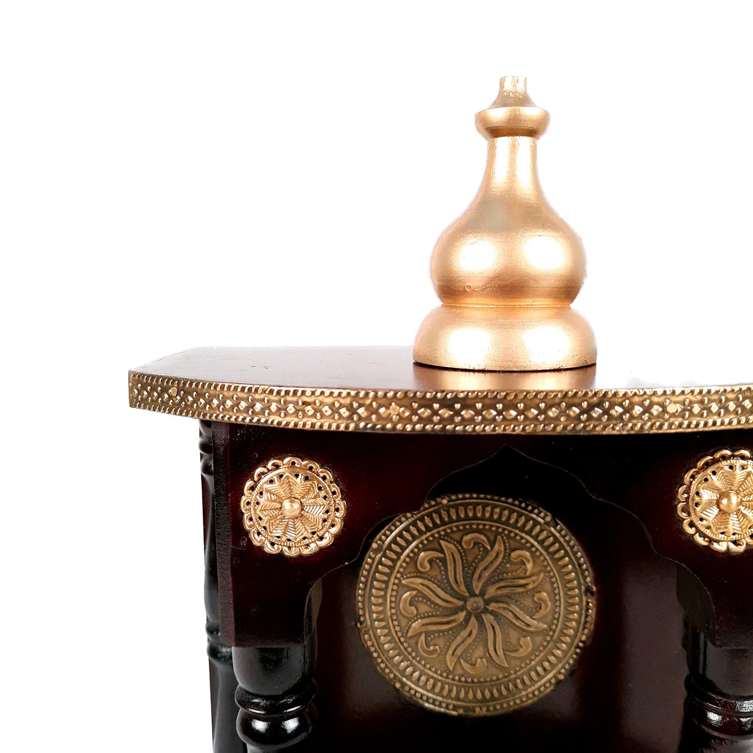 Pooja Mandir | Home Temple Wooden With Premium Finish | Puja Stand / Unit Wall Hanging – For Home, Ghar, Office, Shop - 13 Inch - Apkamart