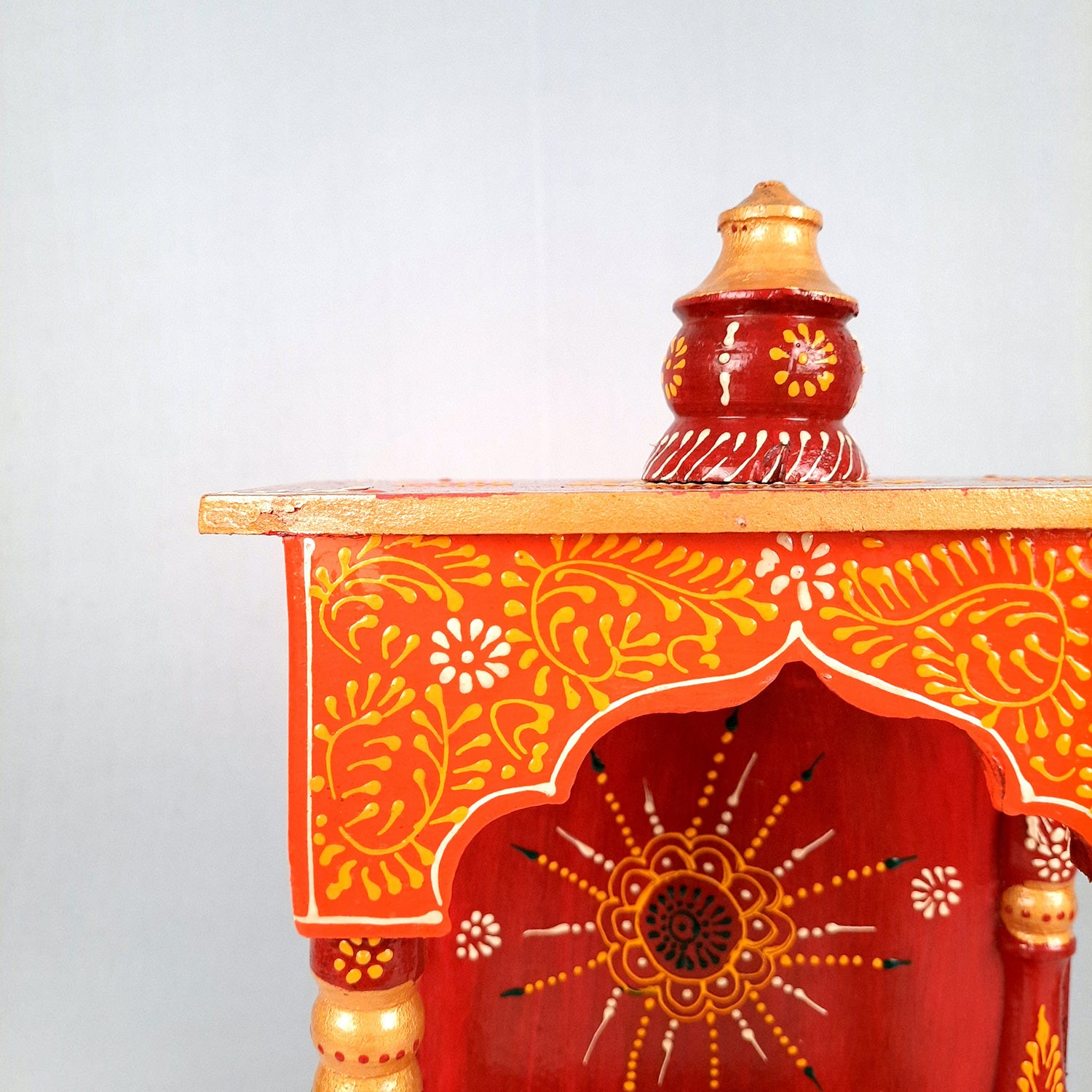 Pooja Temple with In Built Storage Drawer | Mandap For God |Puja Mandir Wall Mount - For Home , Puja Room, Office & Gifts - 15 Inch - Apkamart #Style_Style 1