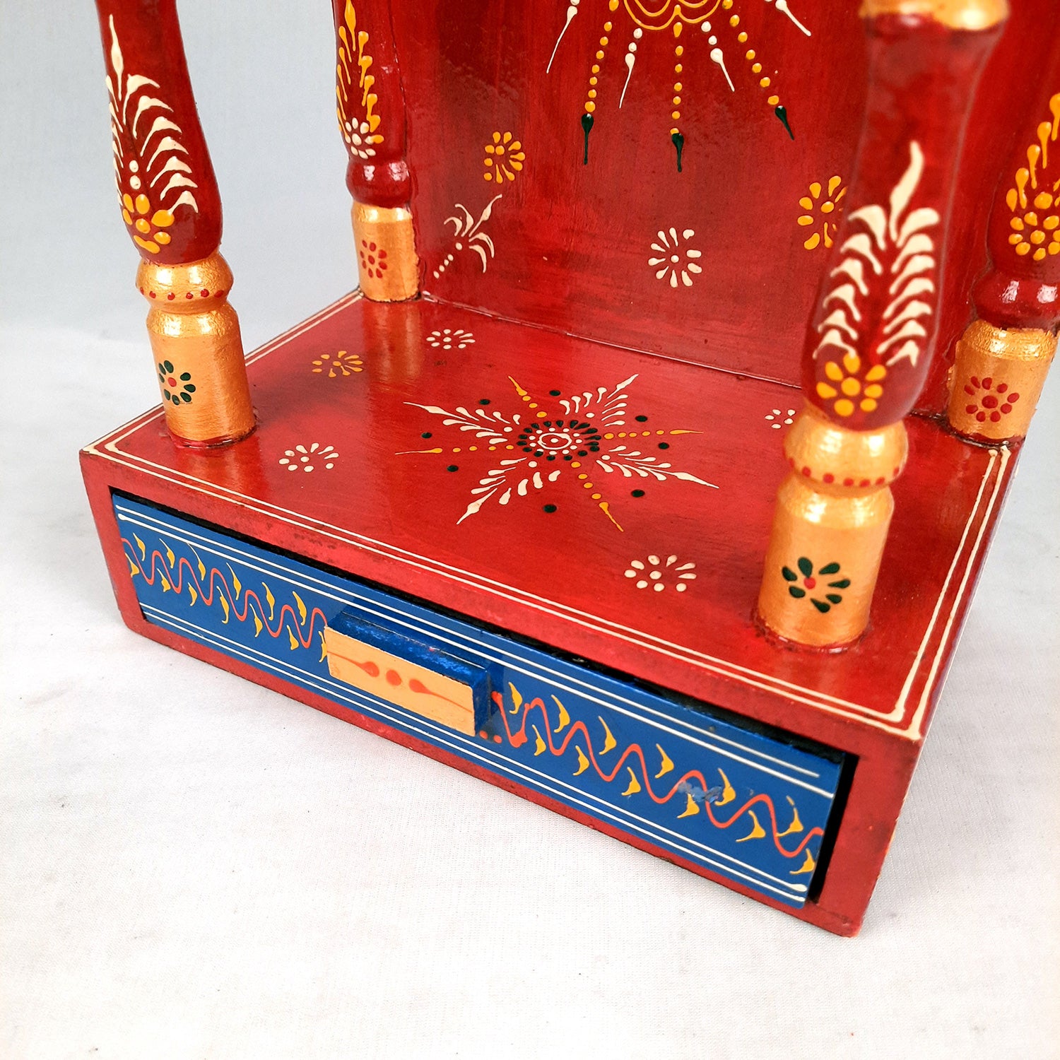 Pooja Temple with In Built Storage Drawer | Mandap For God |Puja Mandir Wall Mount - For Home , Puja Room, Office & Gifts - 15 Inch - Apkamart #Style_Style 1