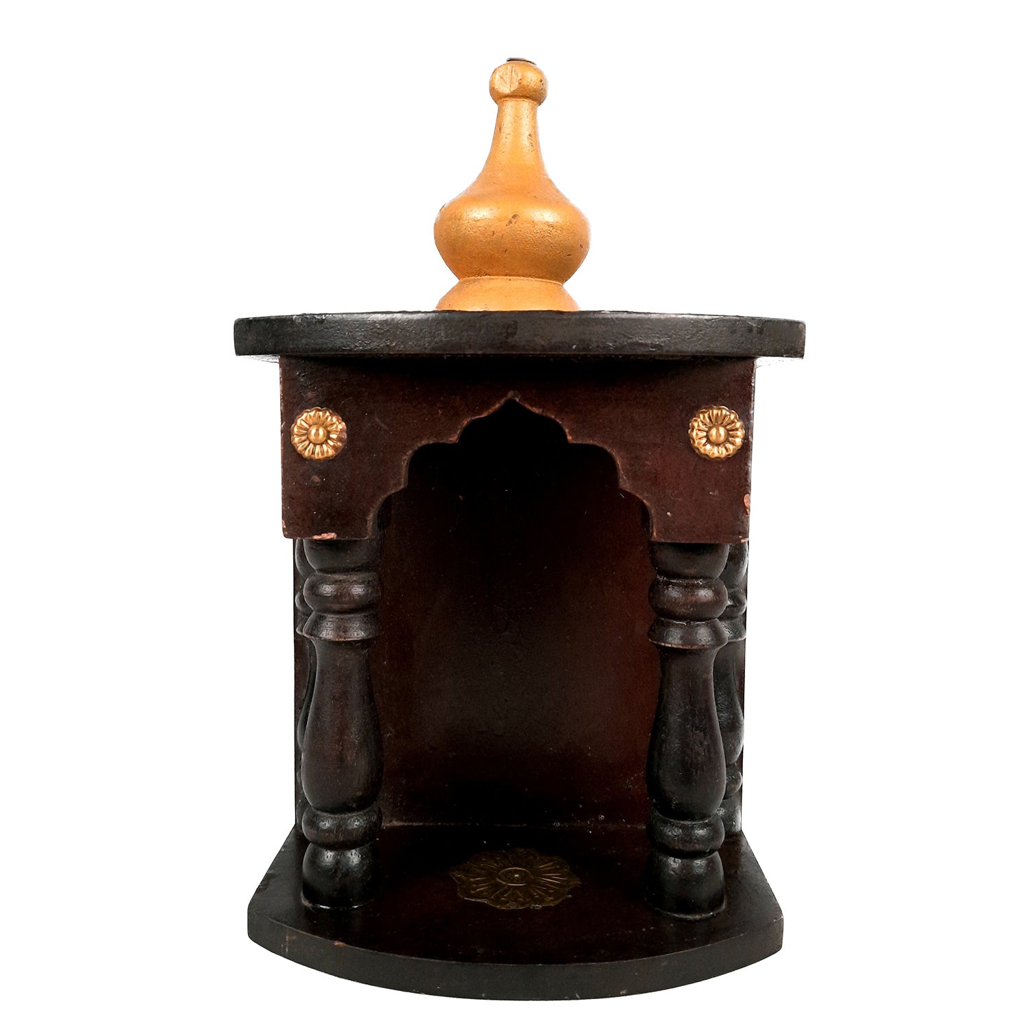 Pooja Mandir | Home Temple Wooden Wall Mounted | Hanging Puja Stand / Unit Small – For God, House, Puja Ghar, Office & Shop - 11 Inch - Apkamart #Style_Design 2