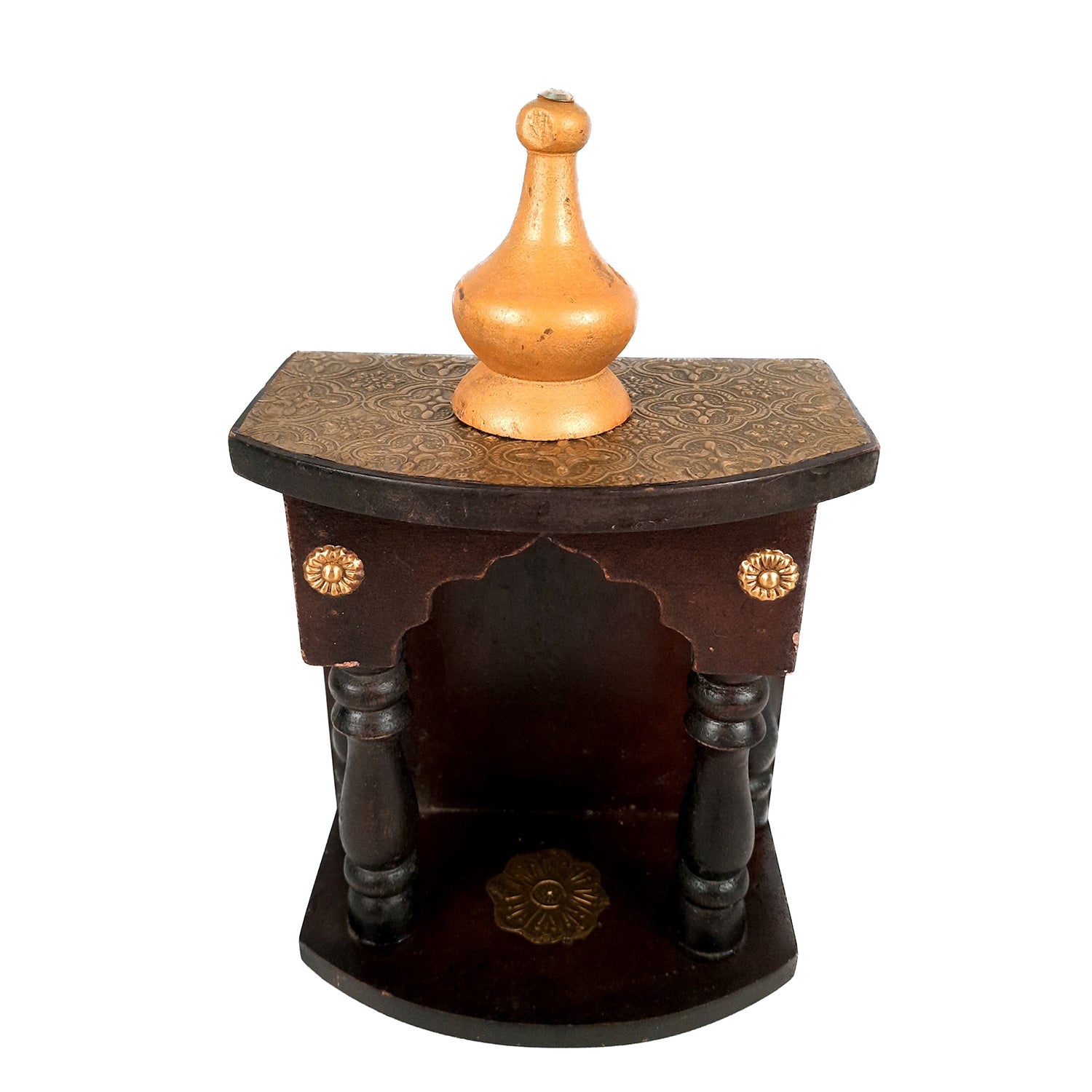Pooja Mandir | Home Temple Wooden Wall Mounted | Hanging Puja Stand / Unit Small – For God, House, Puja Ghar, Office & Shop - 11 Inch - Apkamart #Style_Design 2