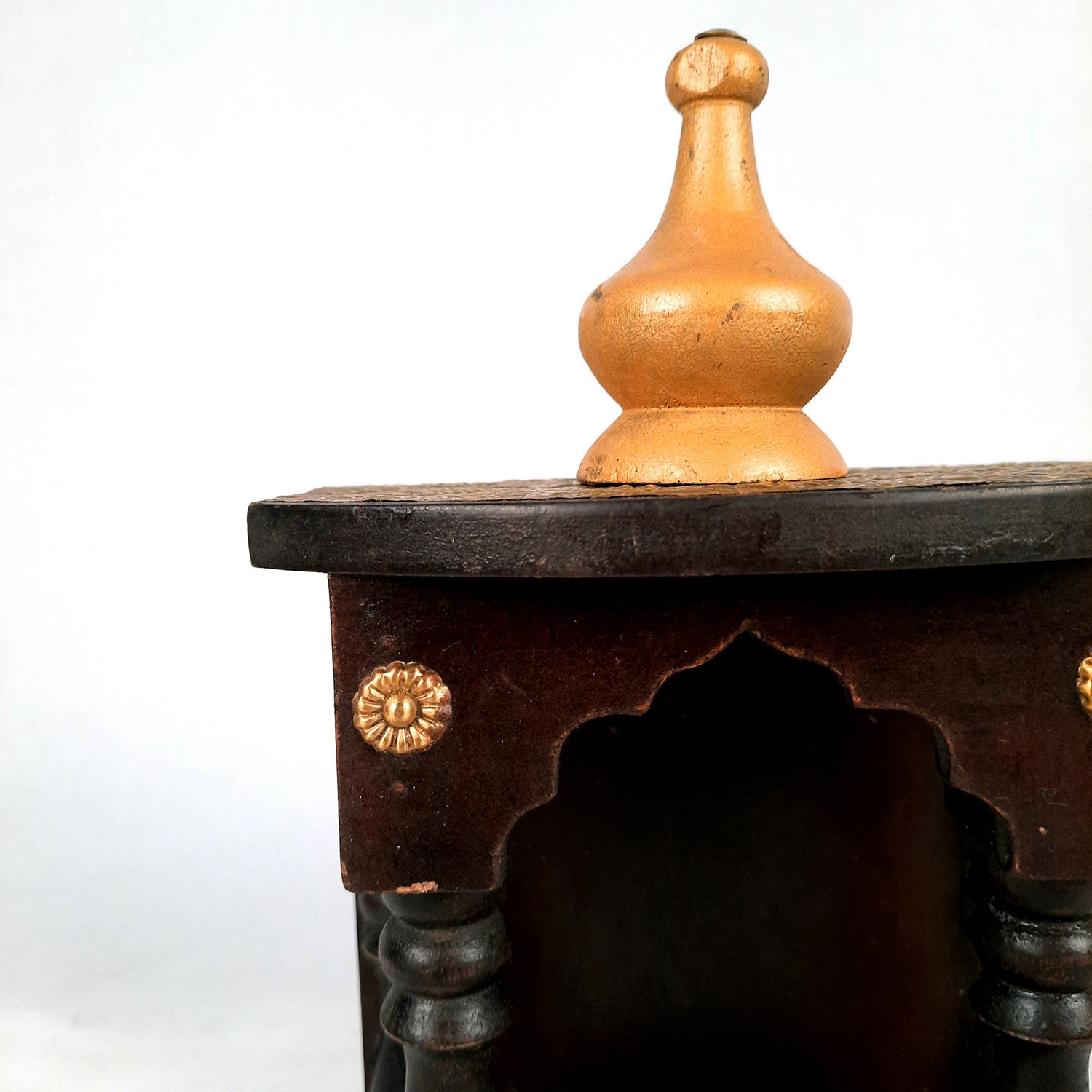 Pooja Mandir | Home Temple Wooden Wall Mounted | Hanging Puja Stand / Unit Small – For God, House, Puja Ghar, Office & Shop - 11 Inch - Apkamart #Style_Design 2